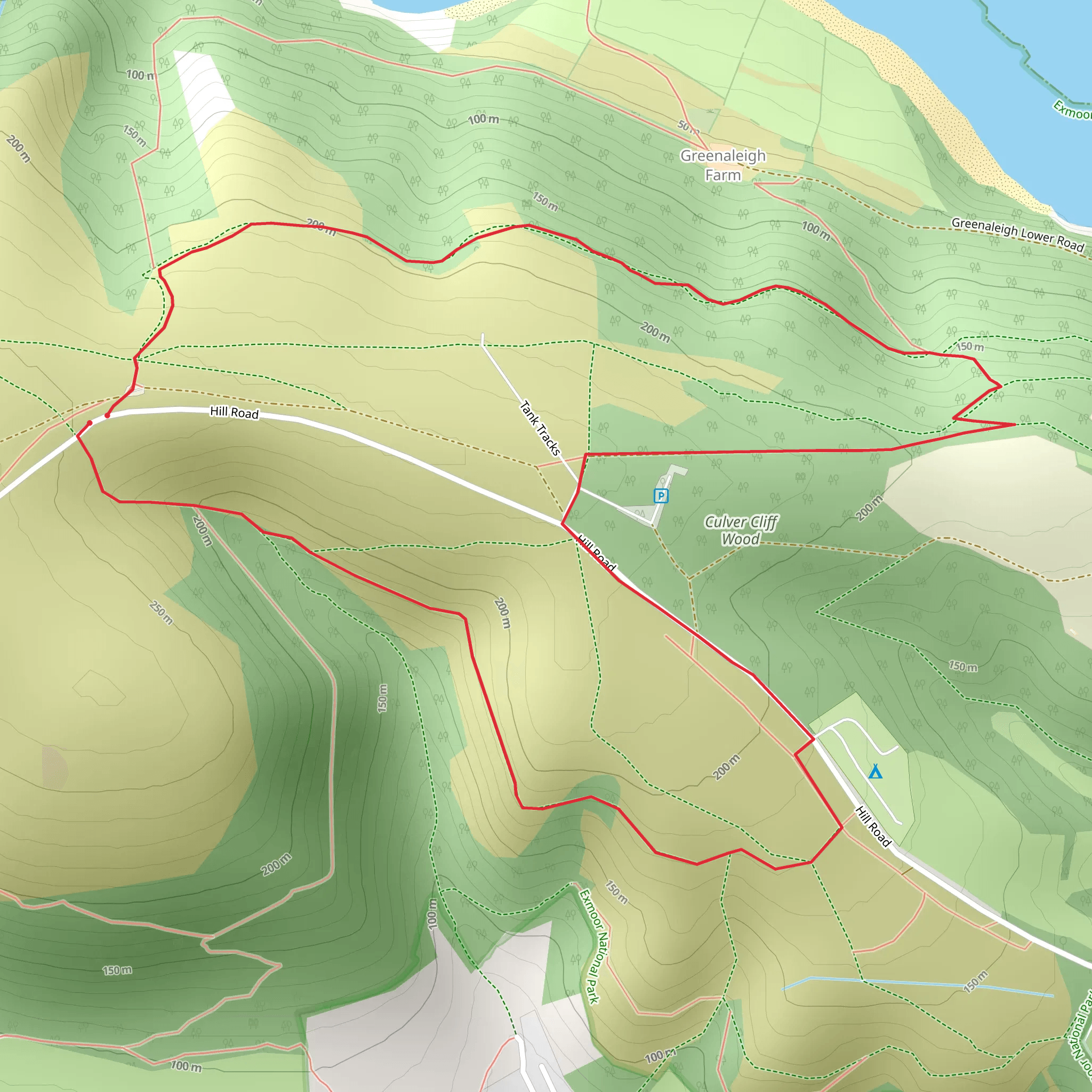 Wood Combe Walk mobile static map