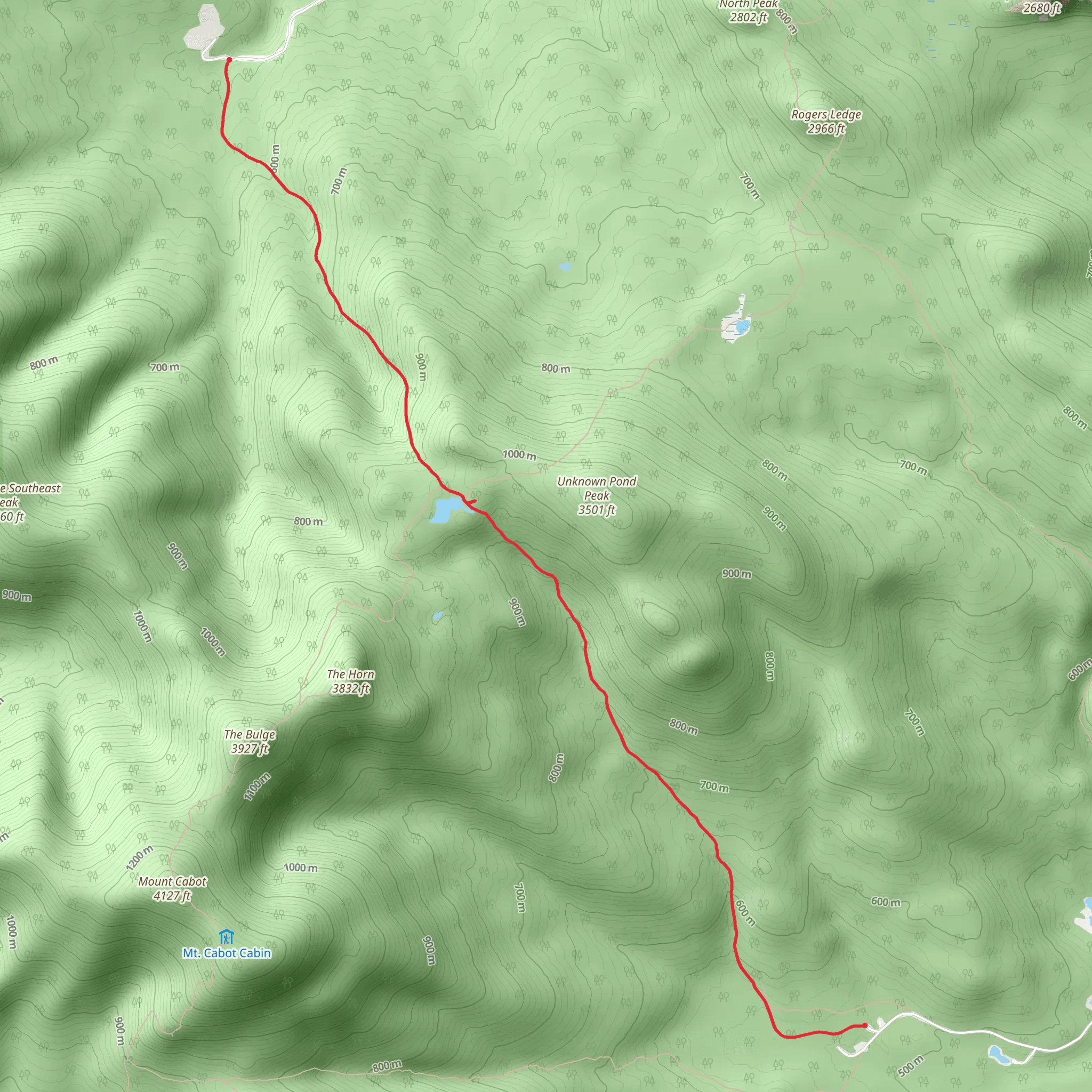 Unknown Pond Trail mobile static map