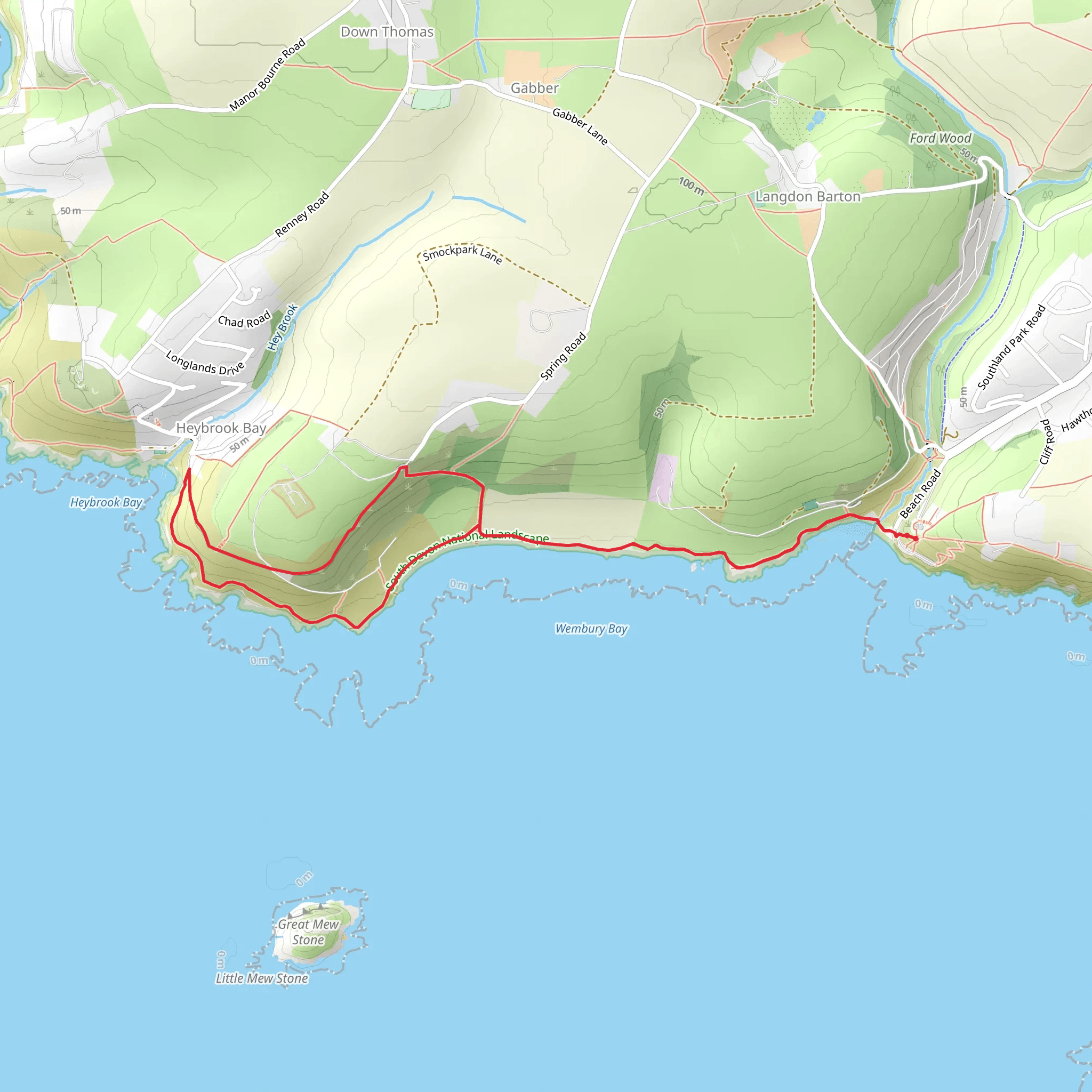 Wembury Maritime Walk mobile static map