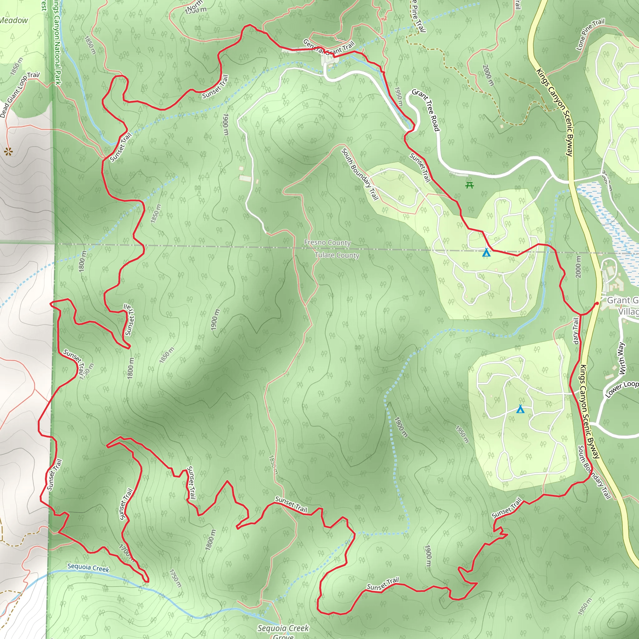 SunSet Loop Trail mobile static map