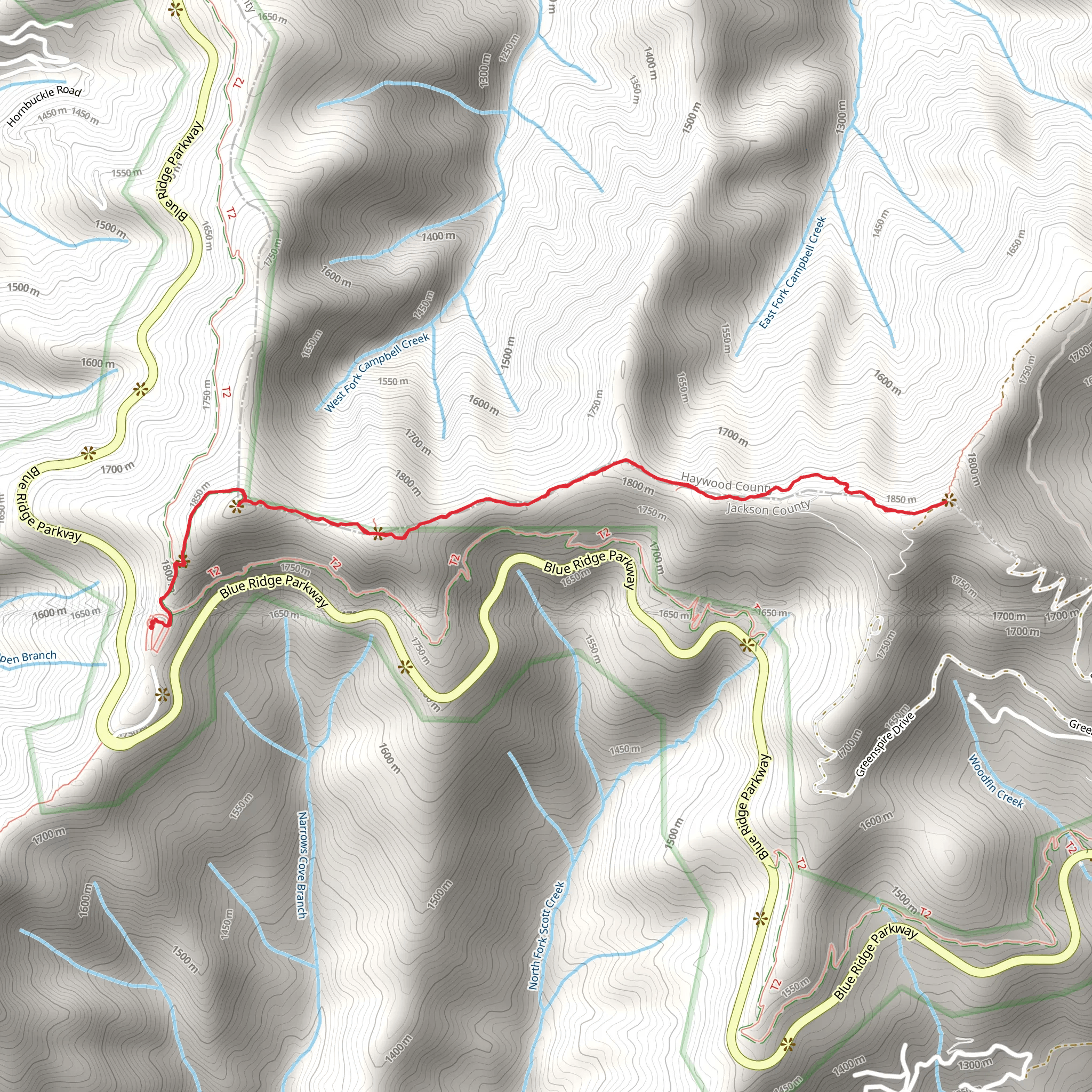 Waterrock Knob, Mount Lyn Lowry via Lyn Lowry Trail mobile static map
