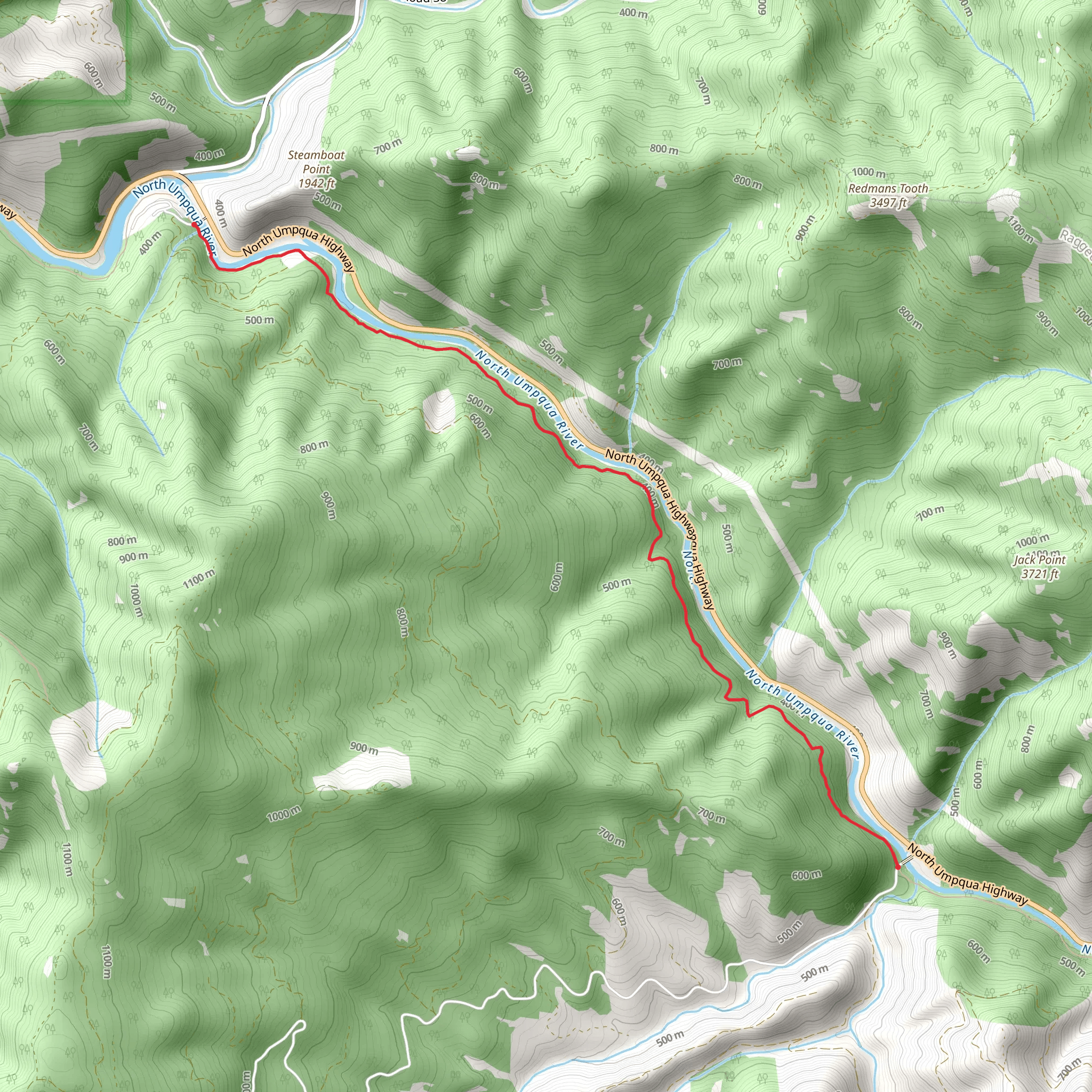 North Umpqua Trail - Panther mobile static map