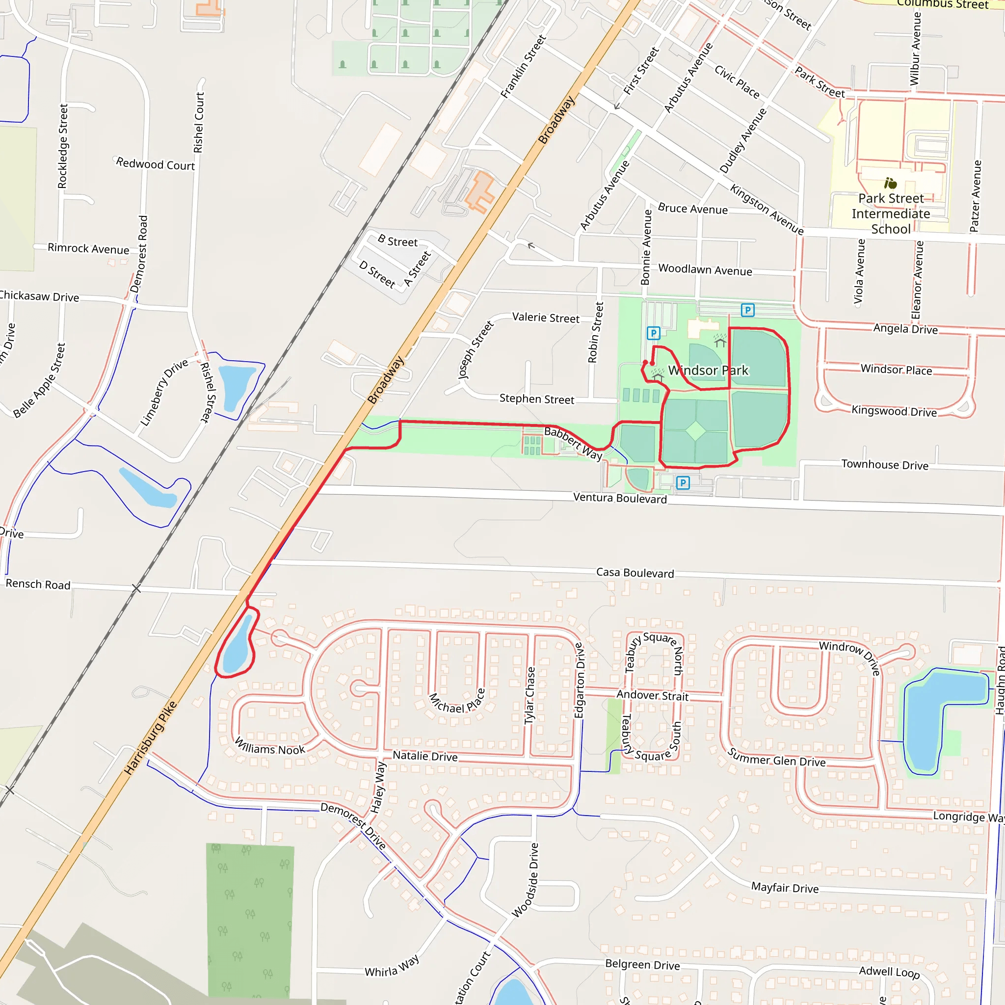 Babbert Way and Windsor Park Walk mobile static map