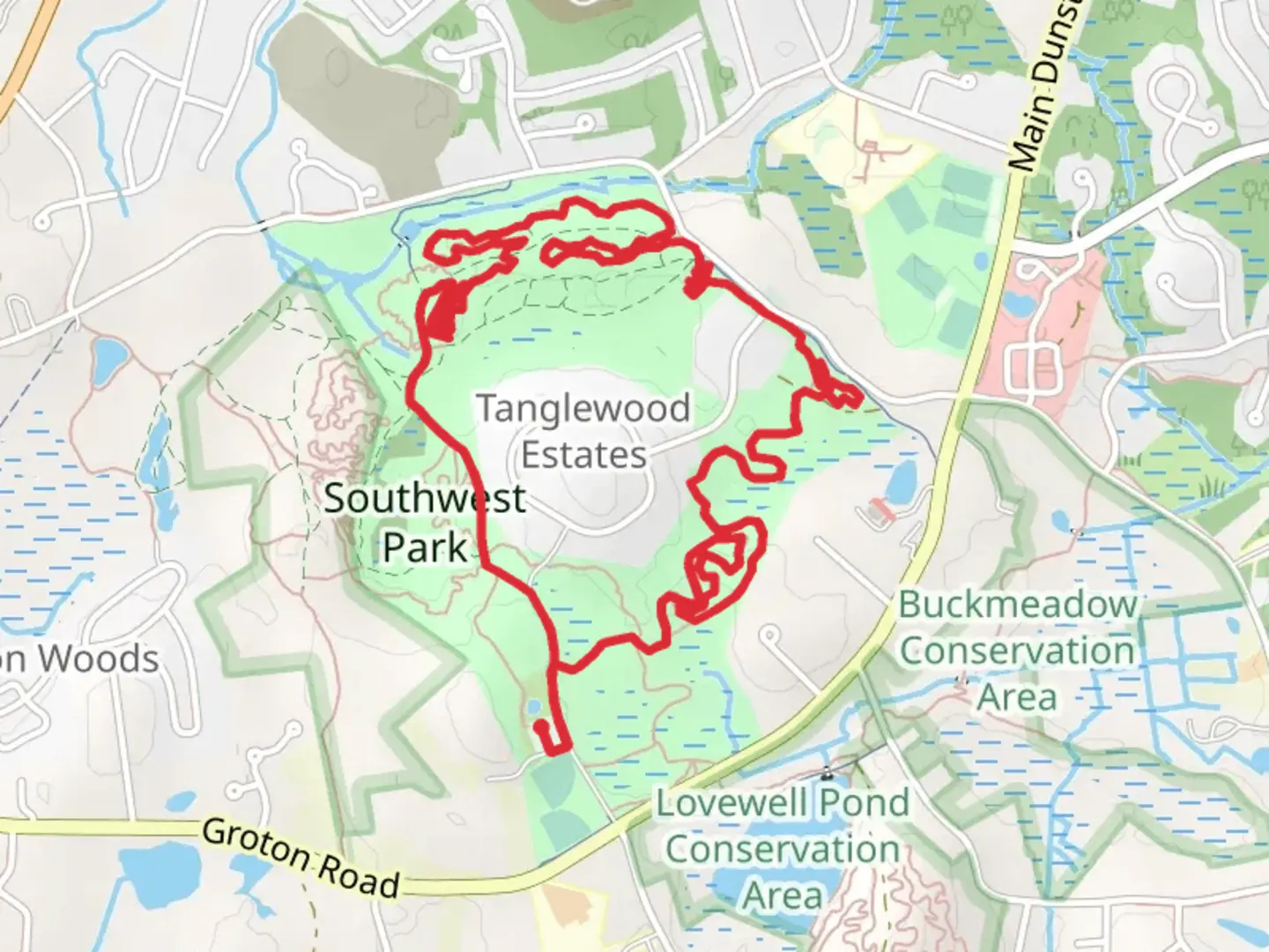 An image depicting the trail Gilson Cemetery Loop and its surrounding area.