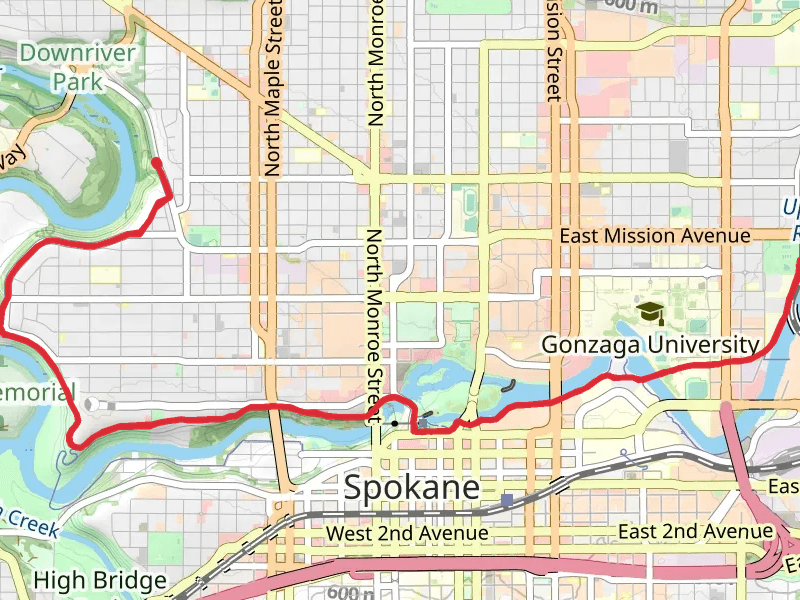 Spokane River Centennial Trail from North Pettit Drive