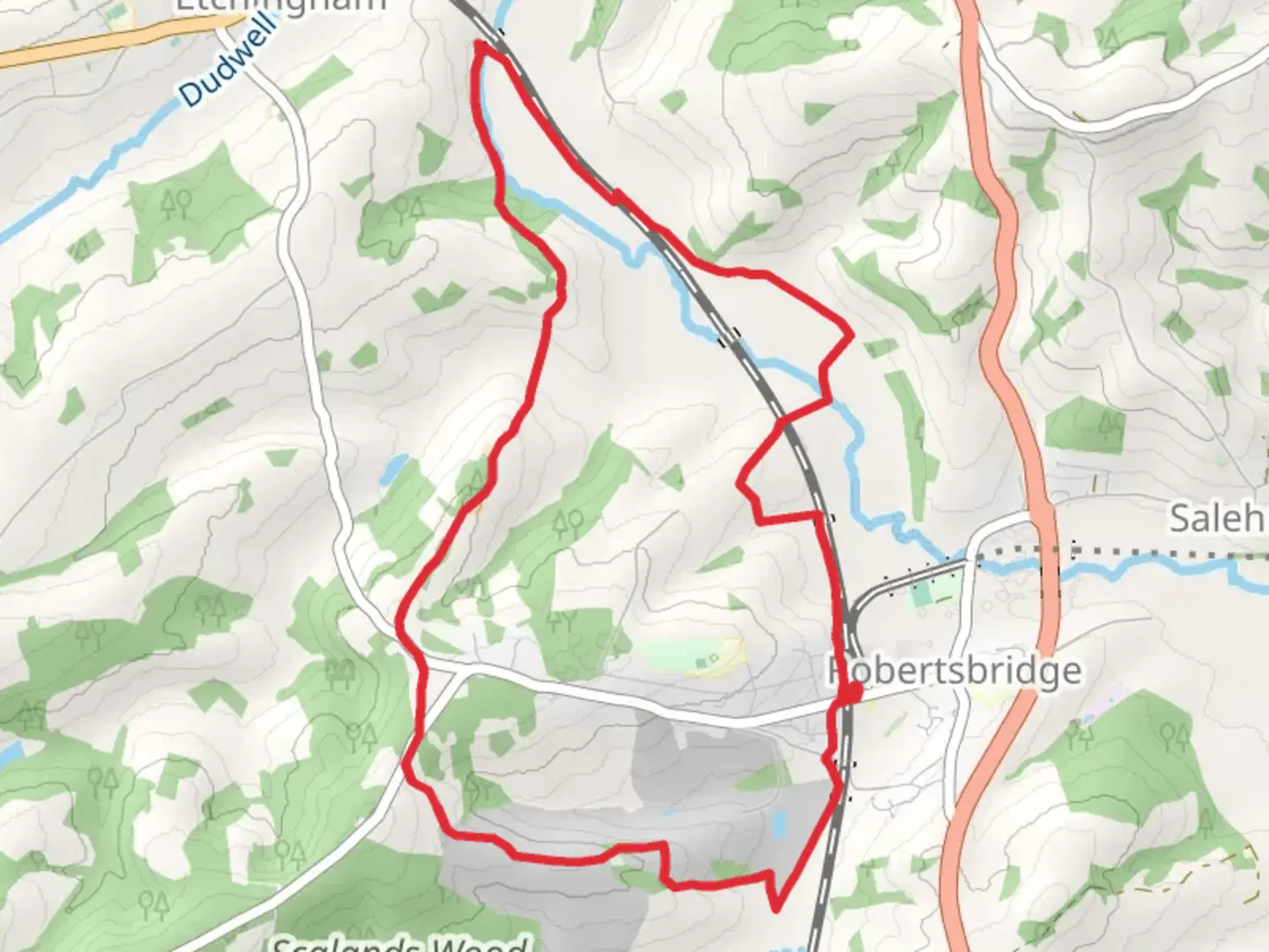 An image depicting the trail Robertsbridge Loop and its surrounding area.
