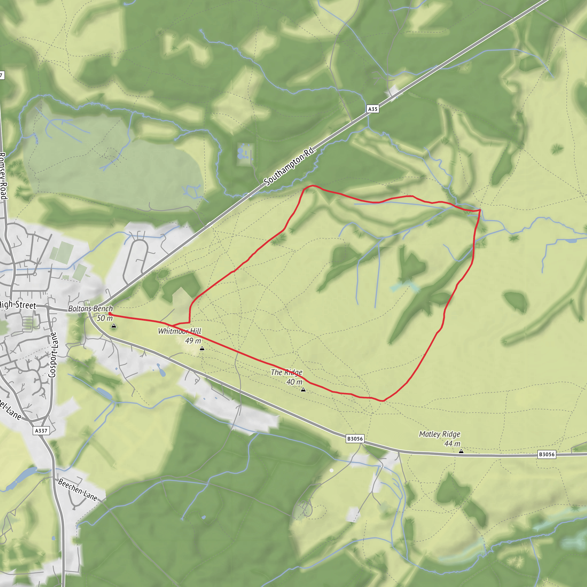 Foxhill Moor and White Moor Loop mobile static map
