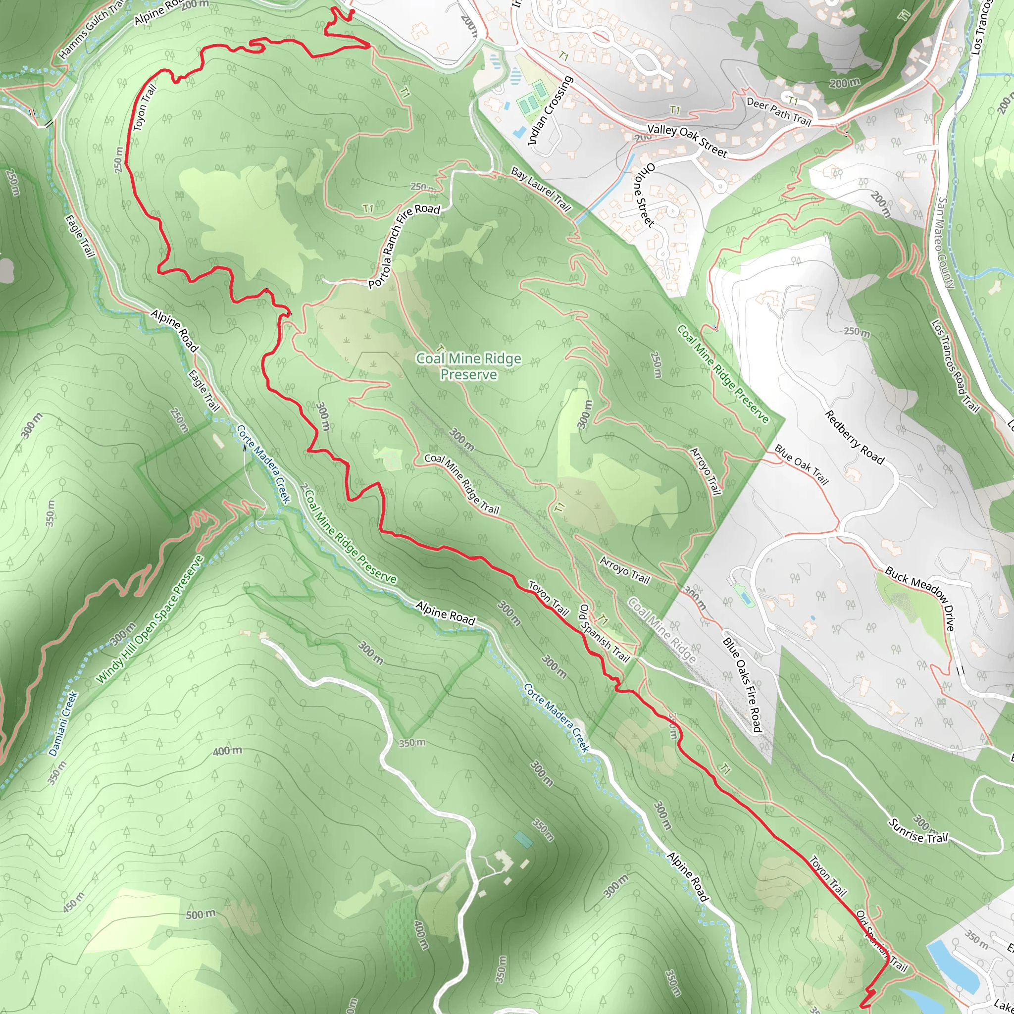 Toyon Trail mobile static map