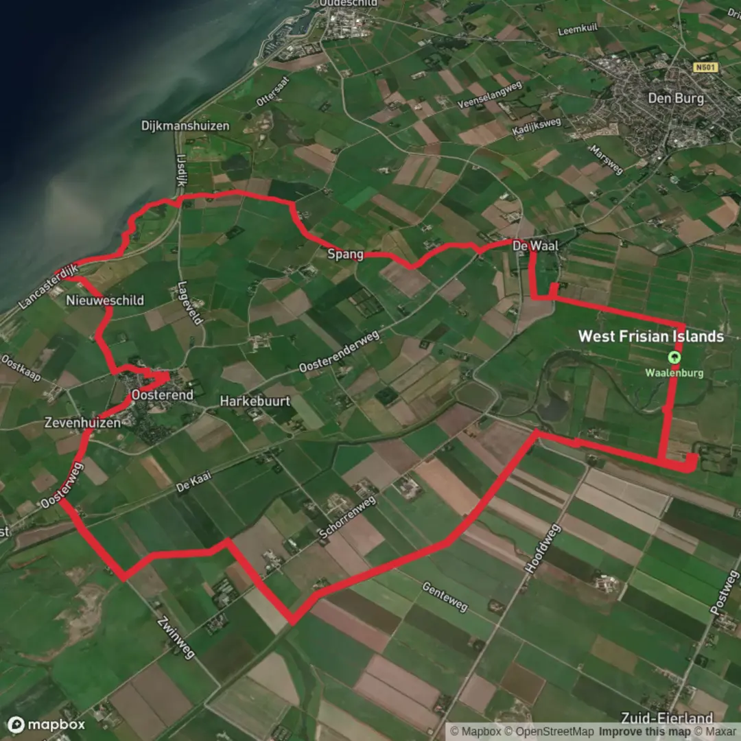 An image depicting the trail Noord Hollandpad and Vissersommetje Loop and its surrounding area.