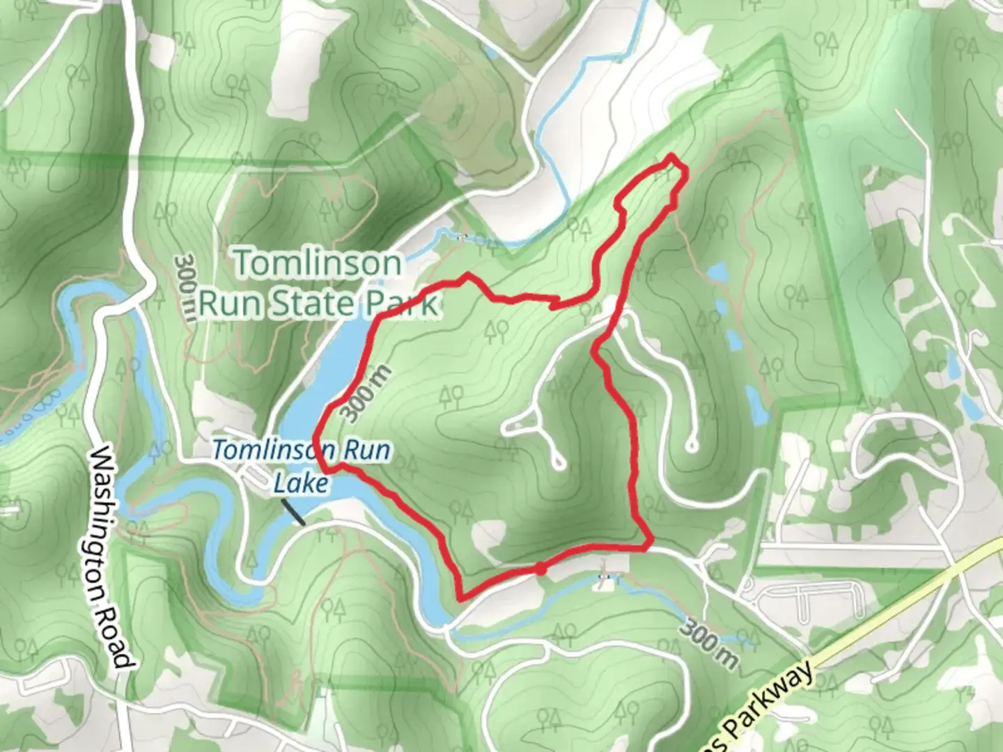 An image depicting the trail Big Foot, Half King and Poe Loop Trail and its surrounding area.