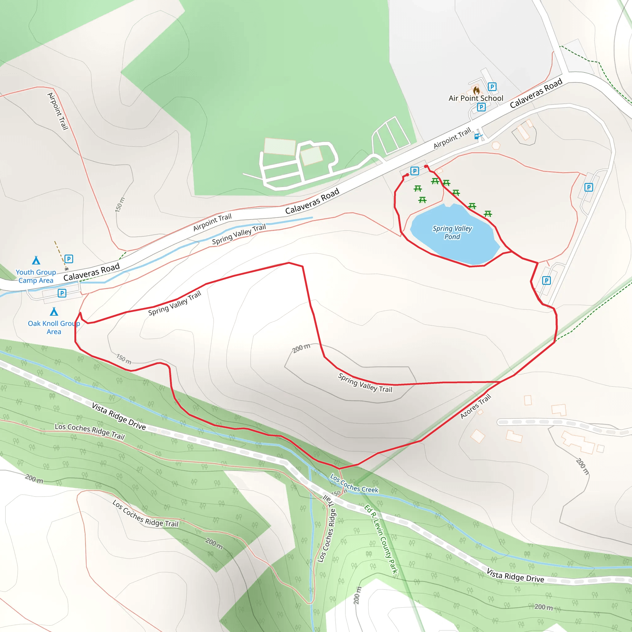 Spring Valley Pond Loop Trail mobile static map