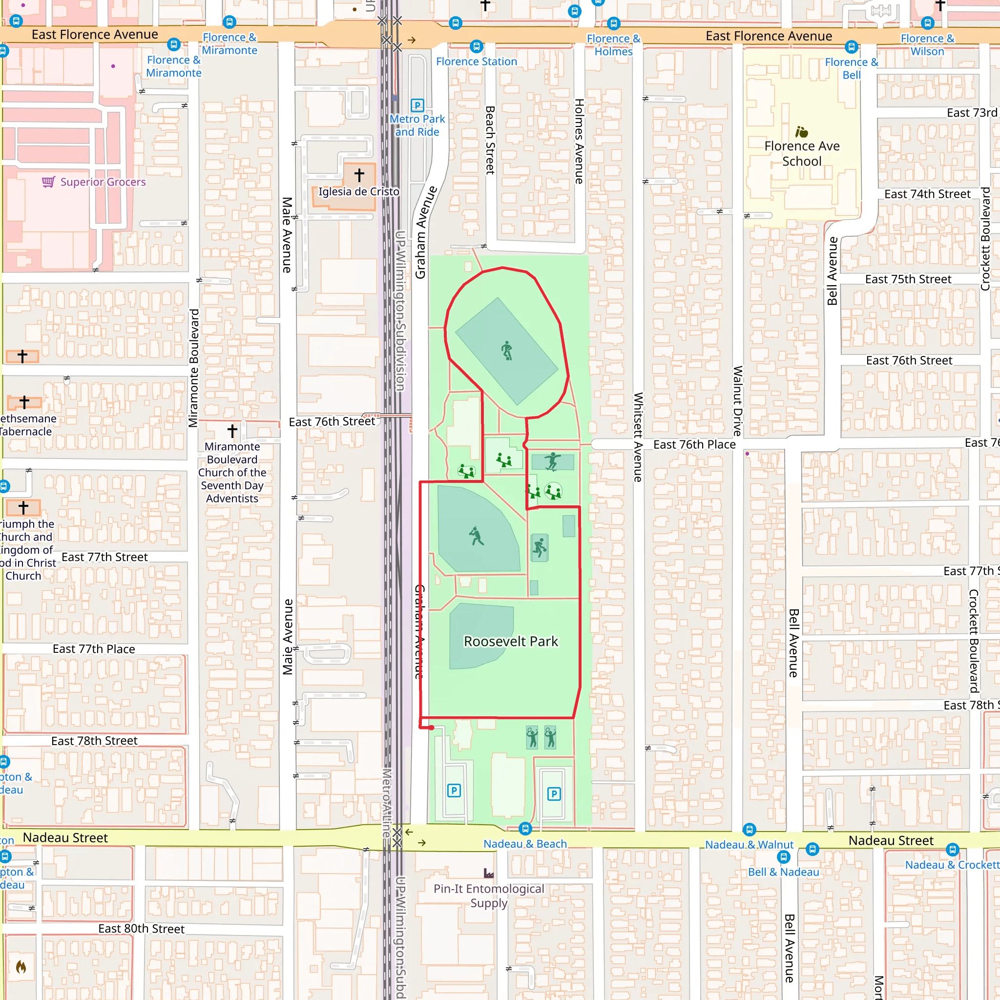 Roosevelt Park Loop mobile static map