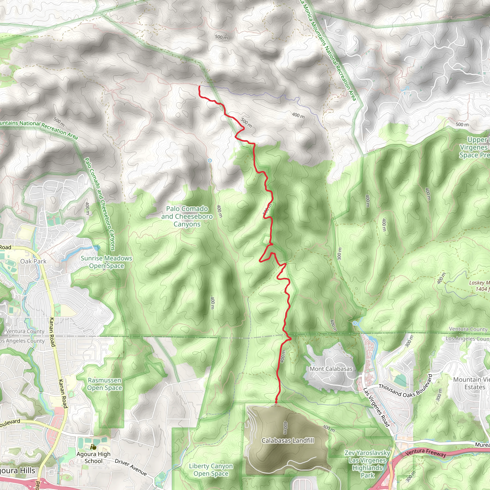 Cheeseboro Ridge Trail mobile static map