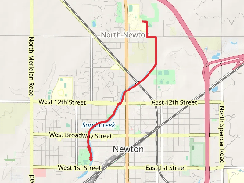 Newton Athletic Park to Memorial Grove