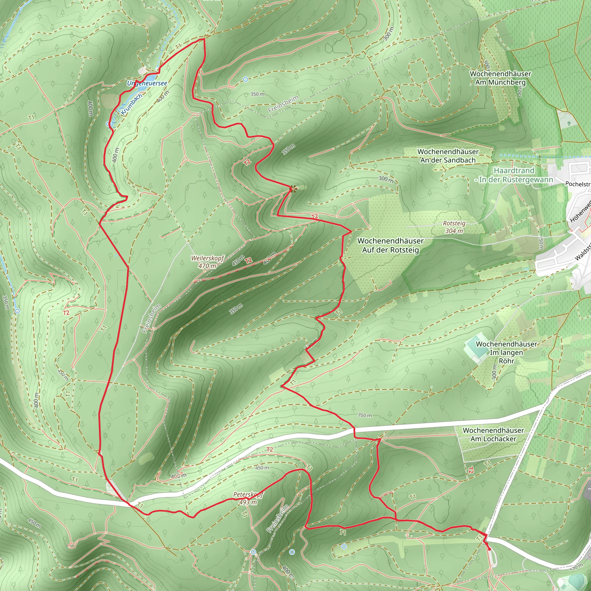 Großwinterstal, Urigeheuersee, Rabendeckel and Ruine Weilach Loop mobile static map
