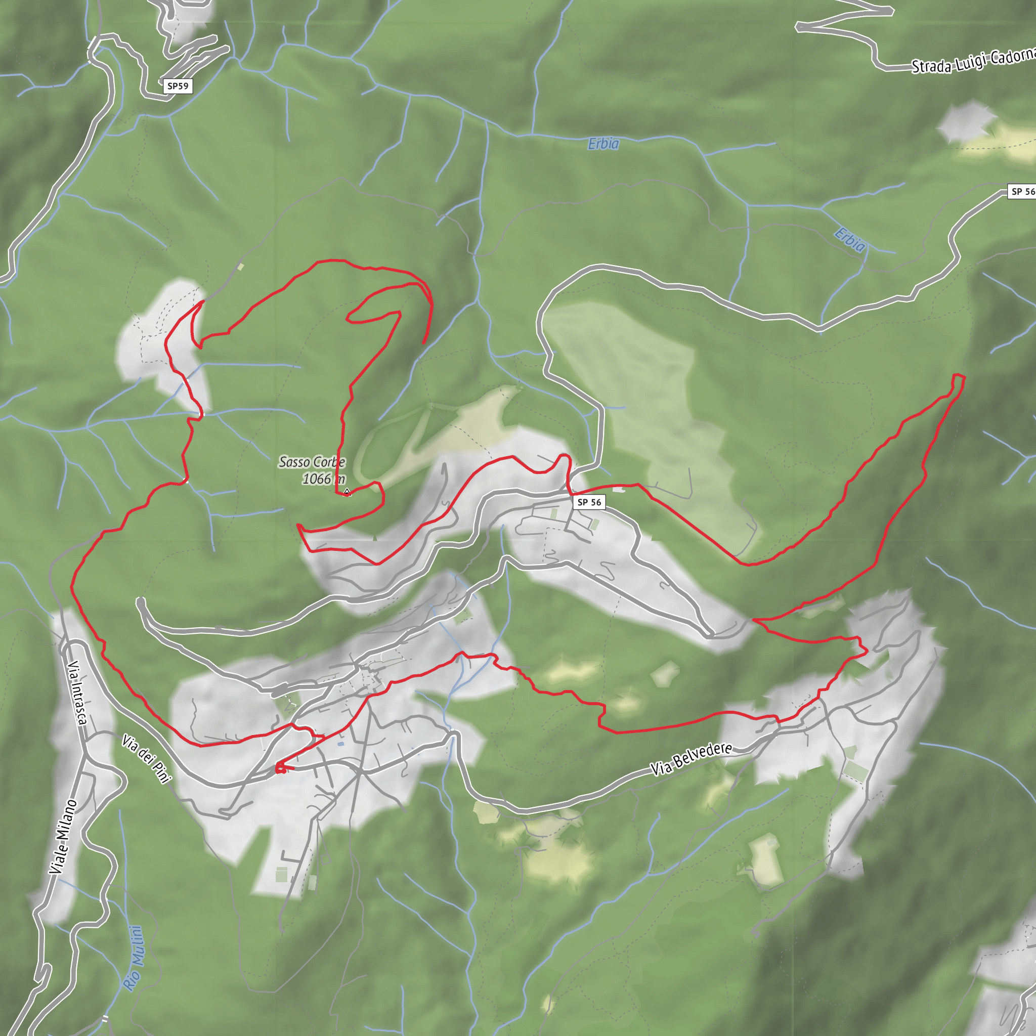 Sasso Corbè - Pizzo d’Omo - Sasso Mezzano. Percorso ad anello mobile static map