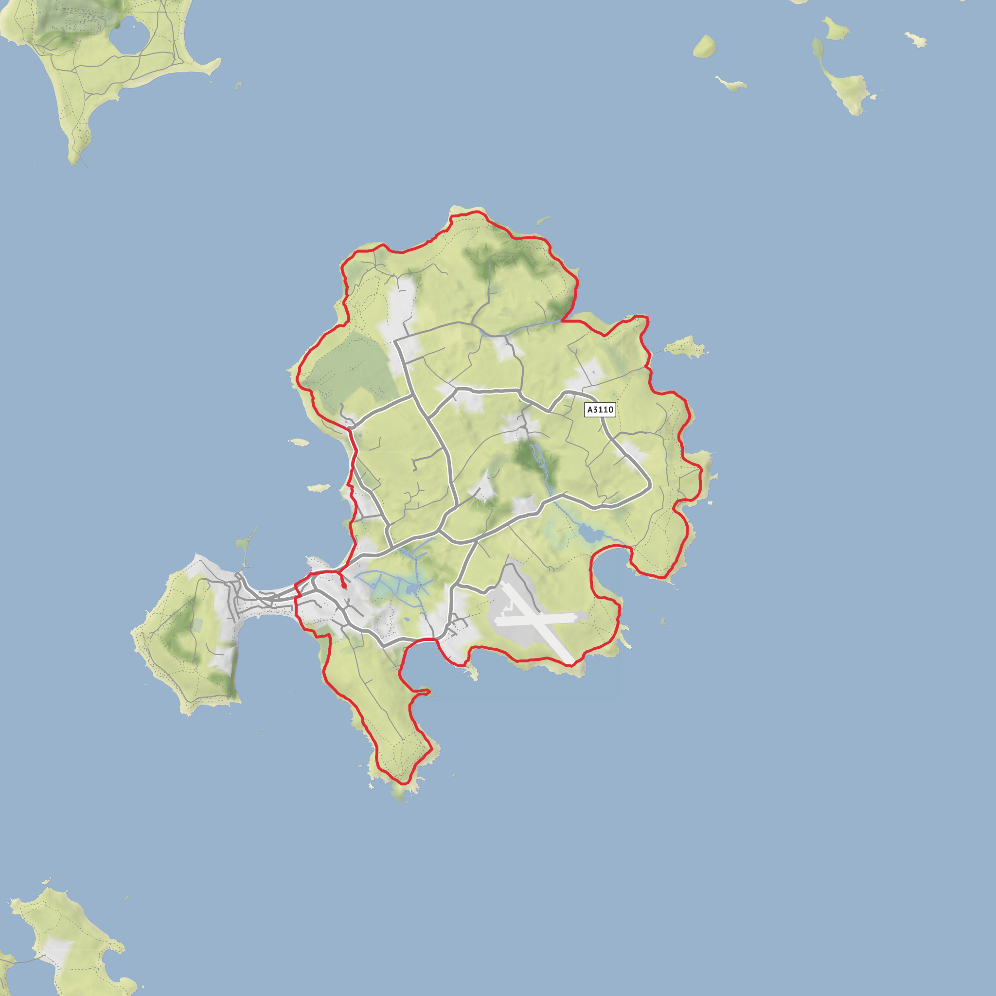 St Mary's Loop via Little Porth and Porth Minick mobile static map