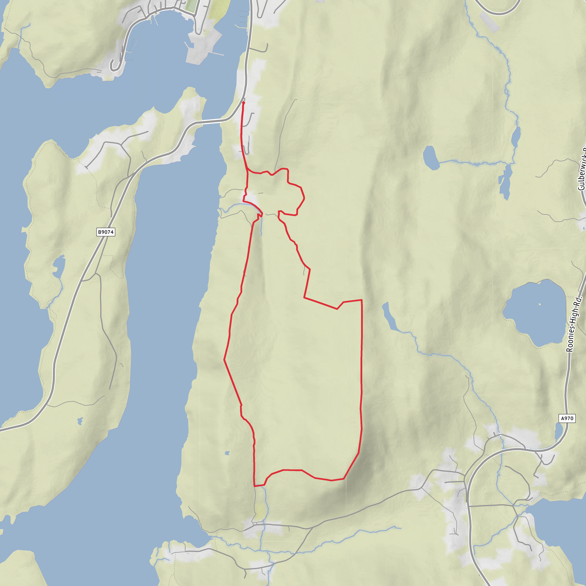 Kame of Whalwick, North Snuckle, Scrae Field and Tau Field Loop mobile static map