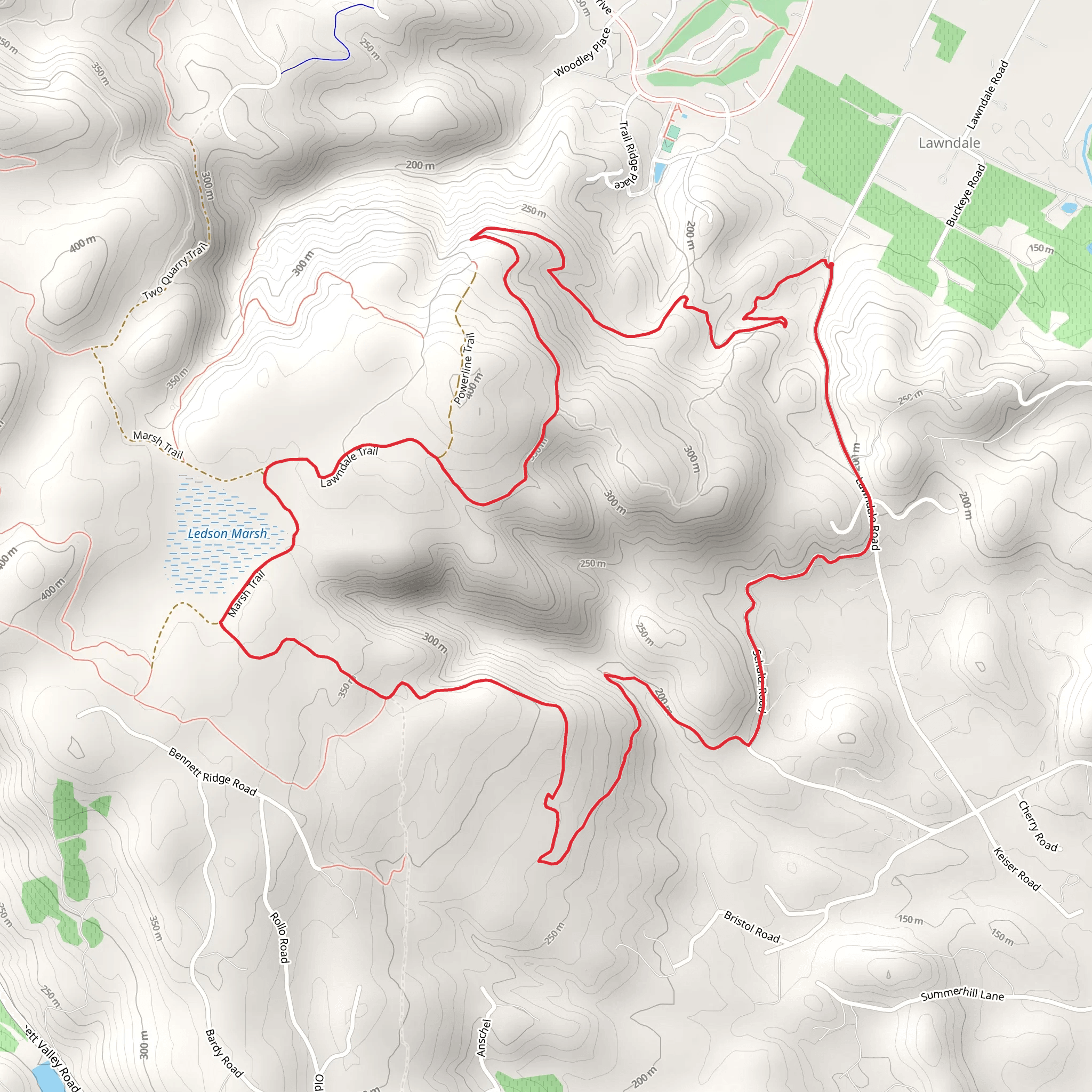 Schultz Trail and Marsh Loop Trail mobile static map