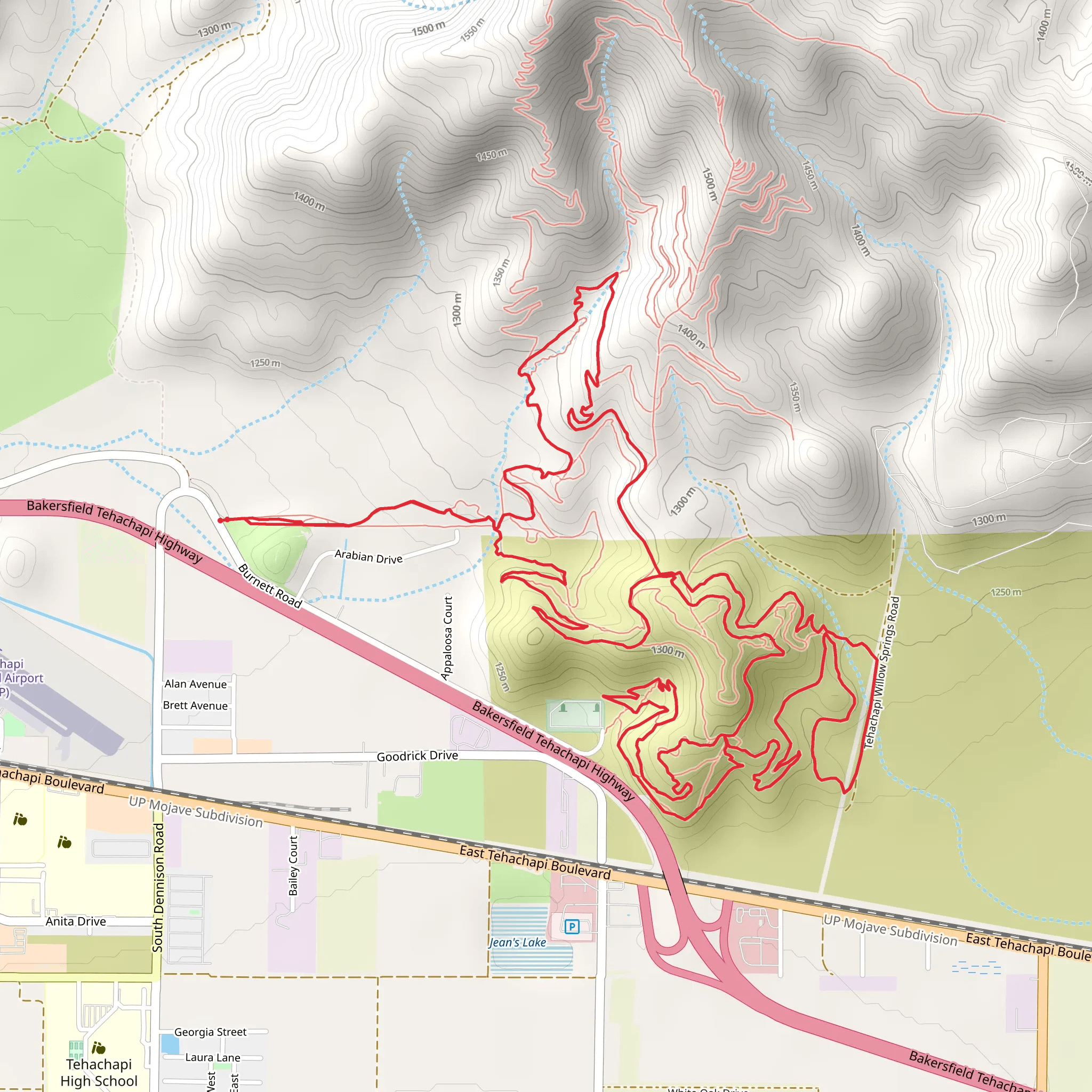 Aimee's, Warrior's and Straight Shot Loop mobile static map