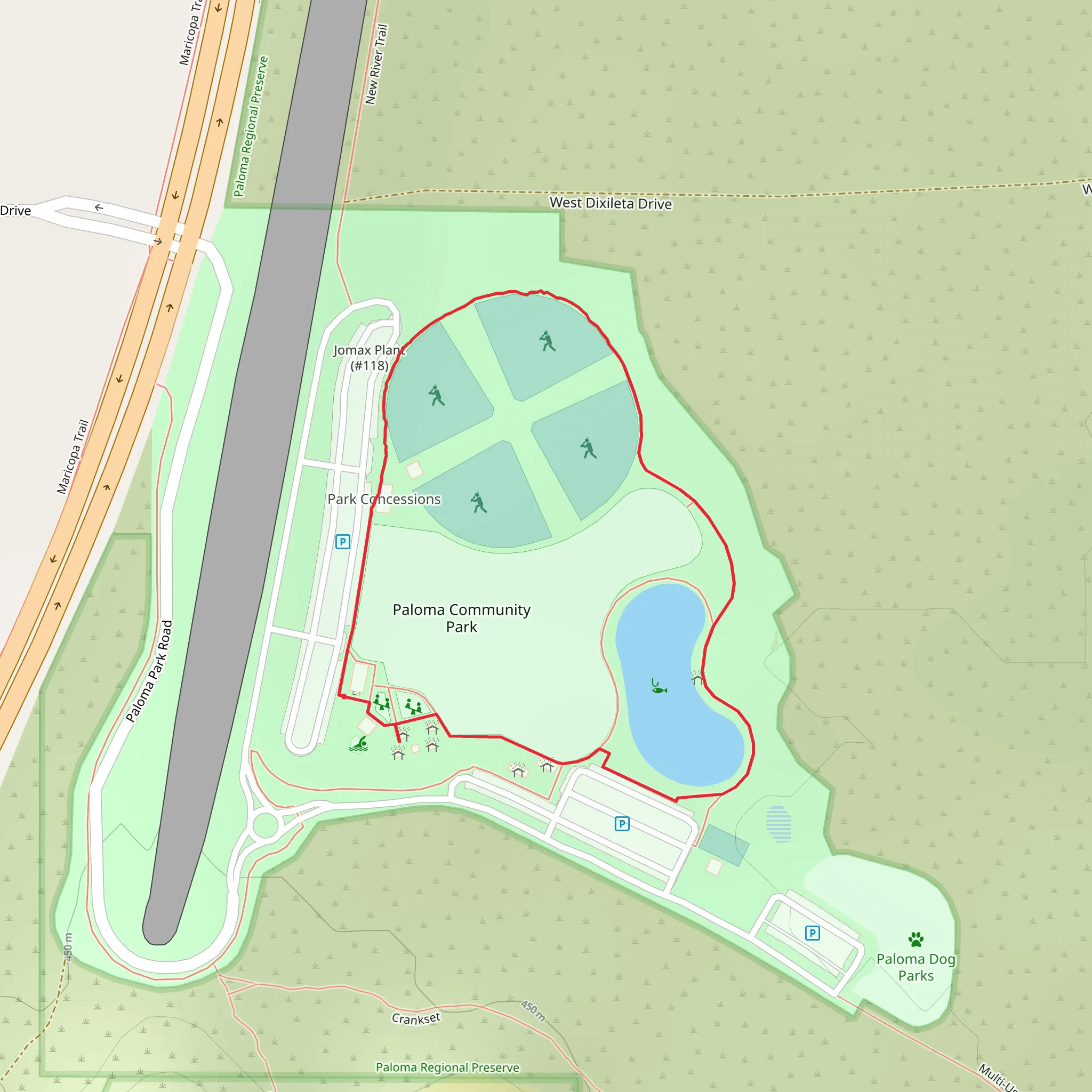 Paloma Community Park Loop mobile static map