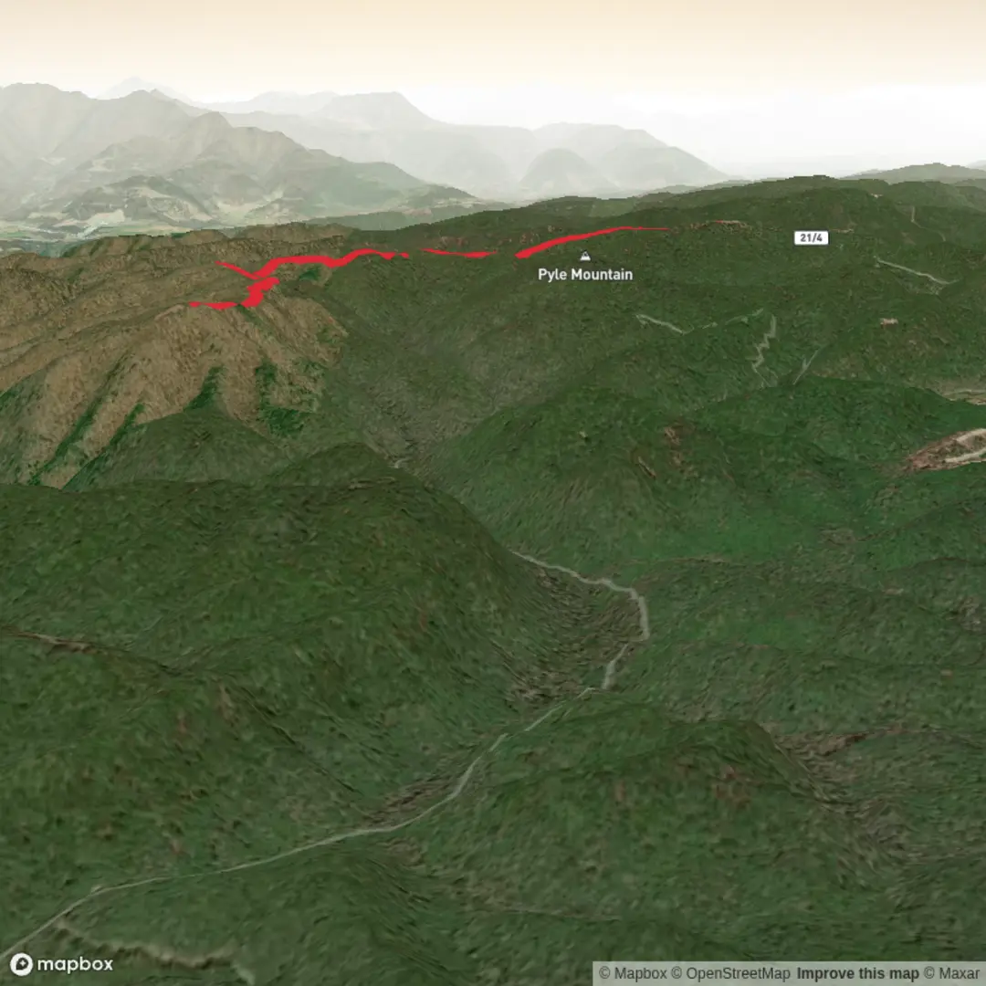 An image depicting the trail S Burnside Trail via Ann Bailey Trail and its surrounding area.