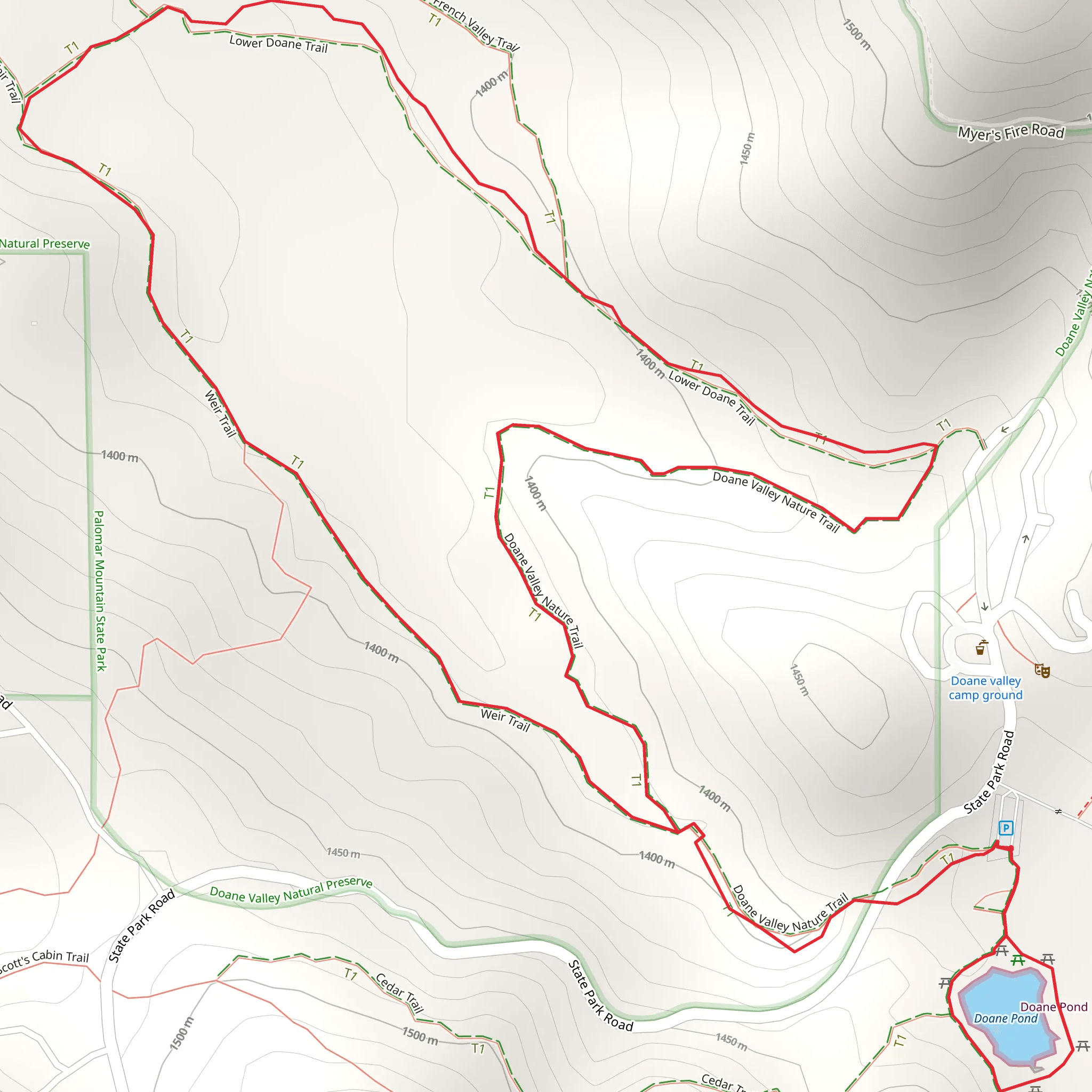 Doane Pond and Doane Valley Nature Loop mobile static map