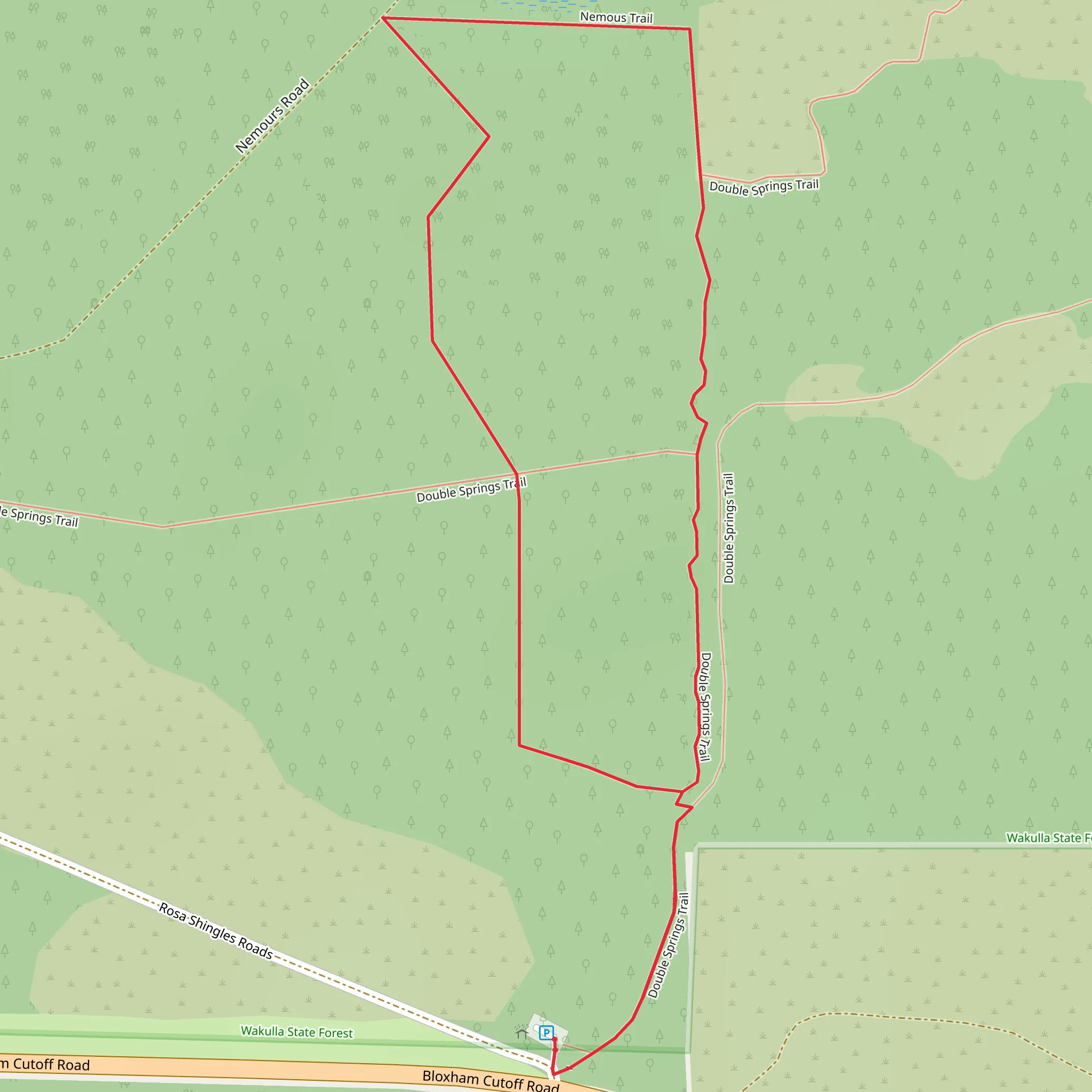 Double Springs Trail and Nemous Trail Loop mobile static map