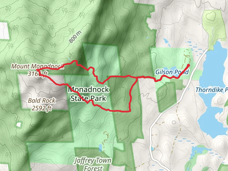 Mount Monadnock and Harling Trail Loop via Gilson Pond
