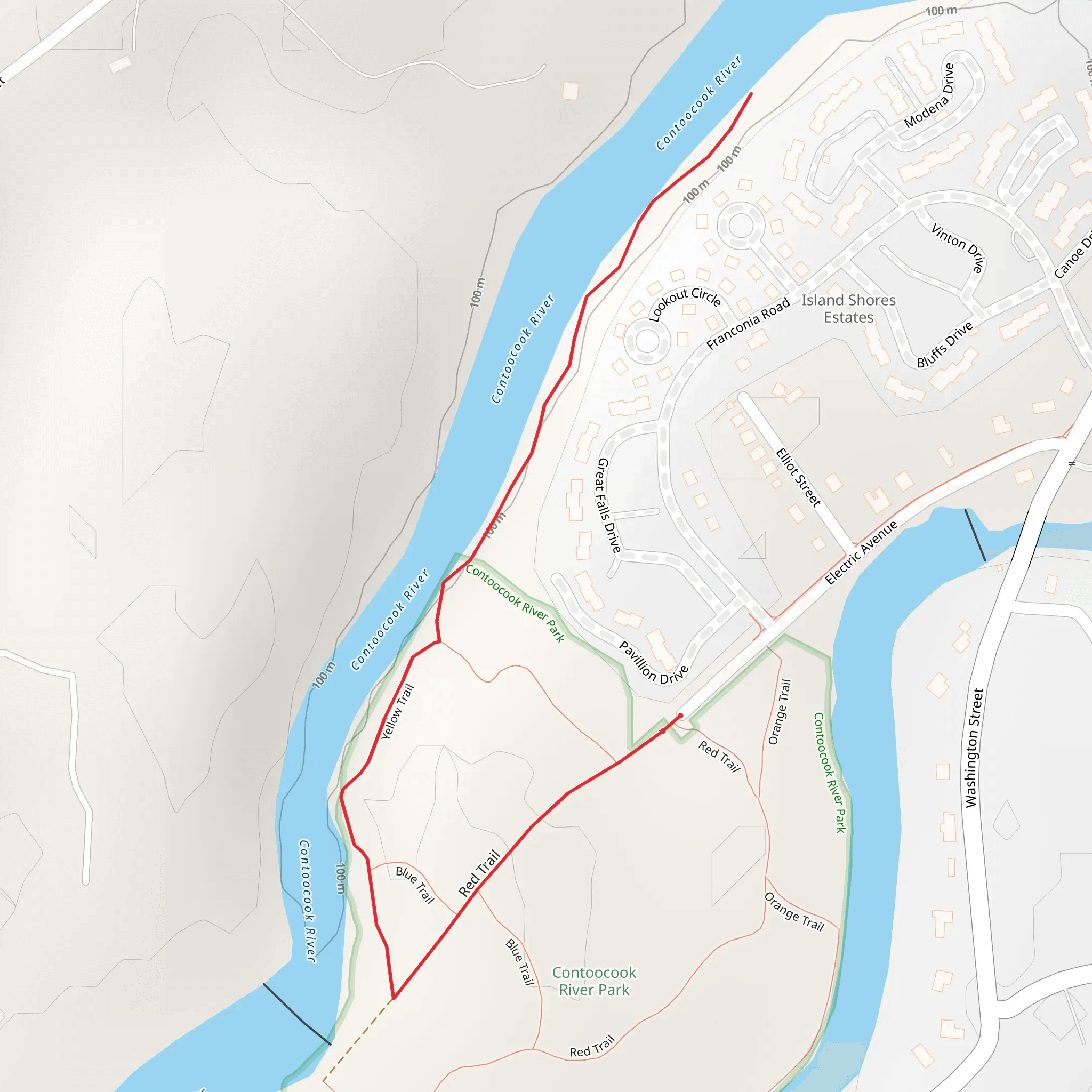 Contoocook River Park Trail mobile static map