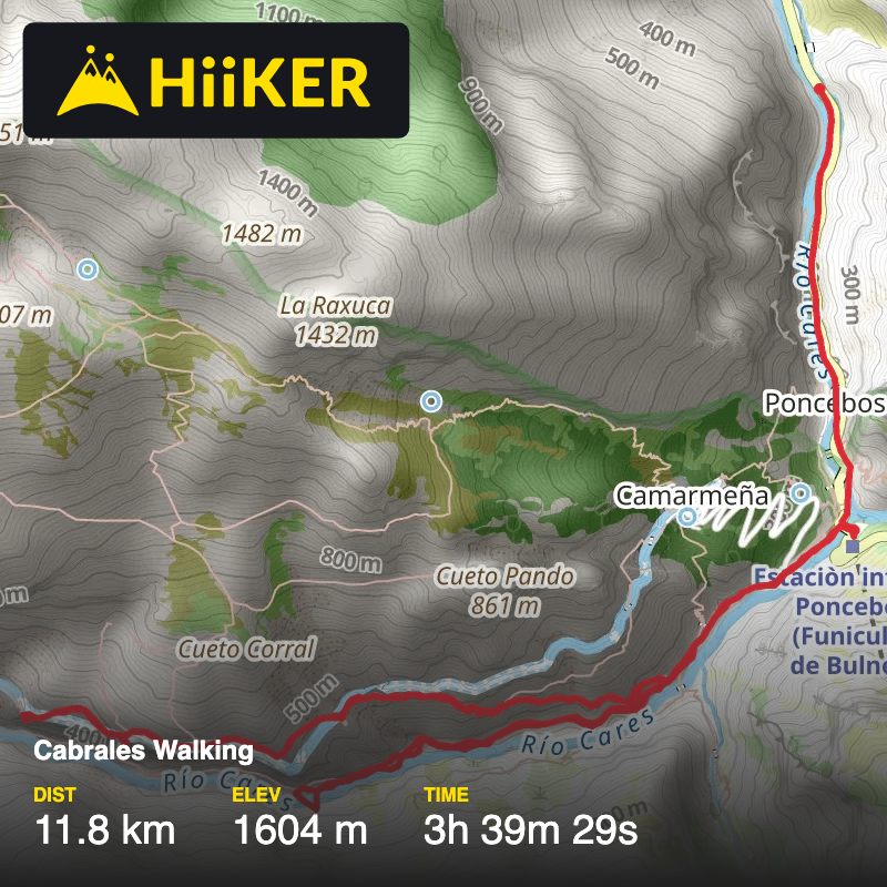 A map preview of the recording Cabrales Walking.