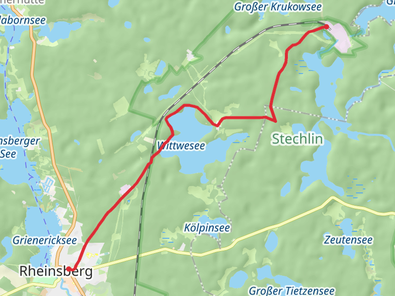 Rheinsberg to Stechlinsee via Wittwesee and Klarwasserse