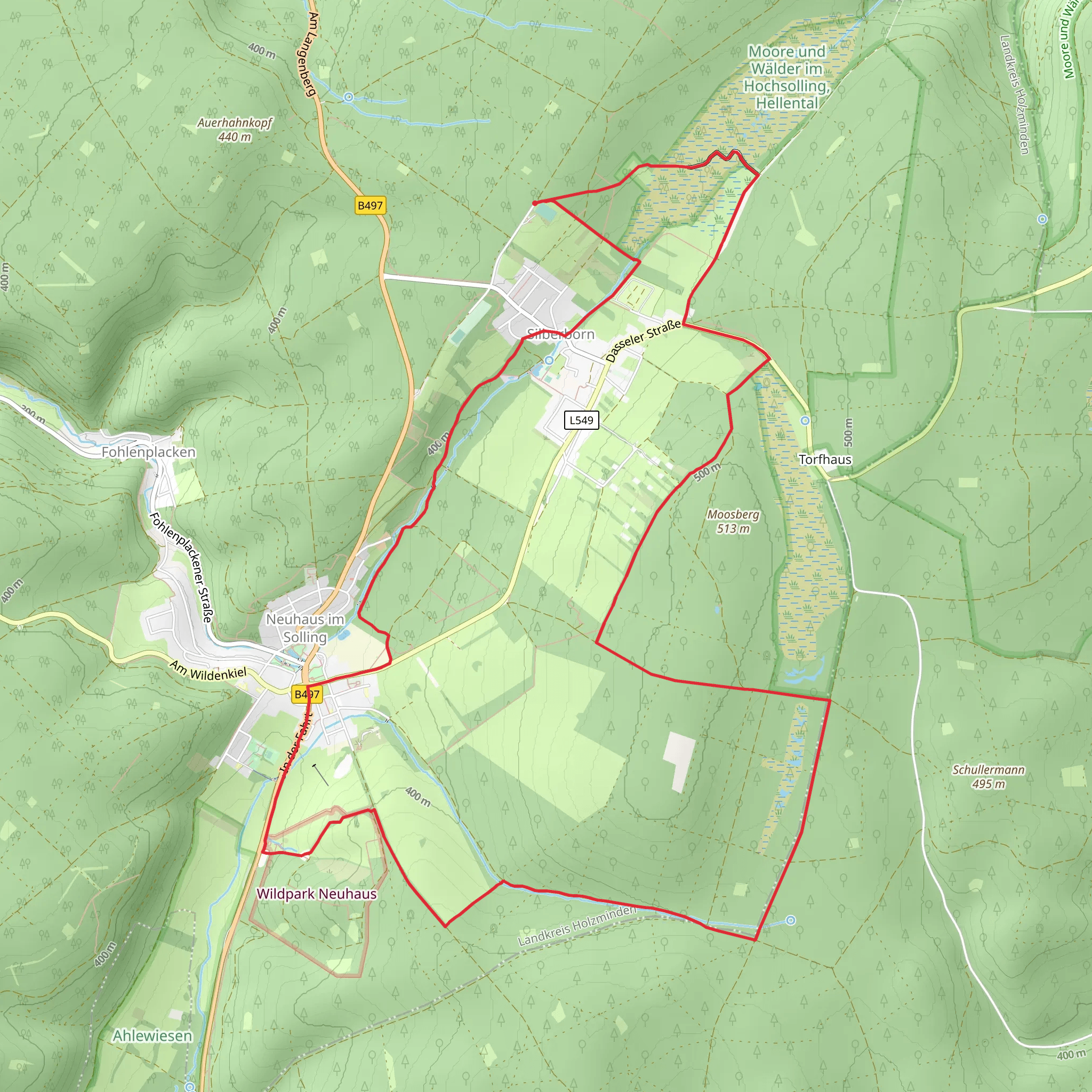 Silberborn and Neuhaus im Solling Loop mobile static map