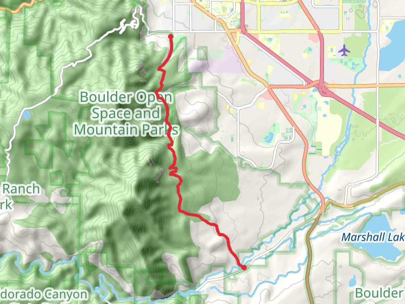 Mesa Trail and Bluebell hiking Trail