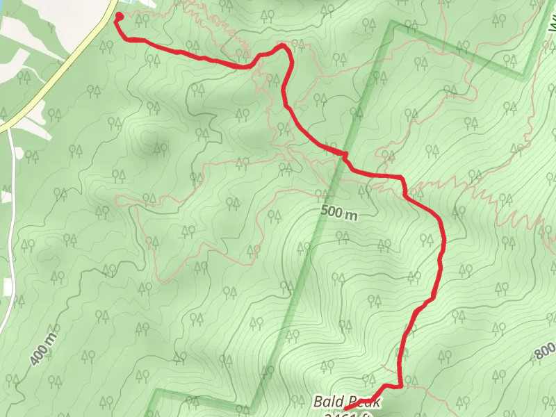 Bald Peak mobile static map