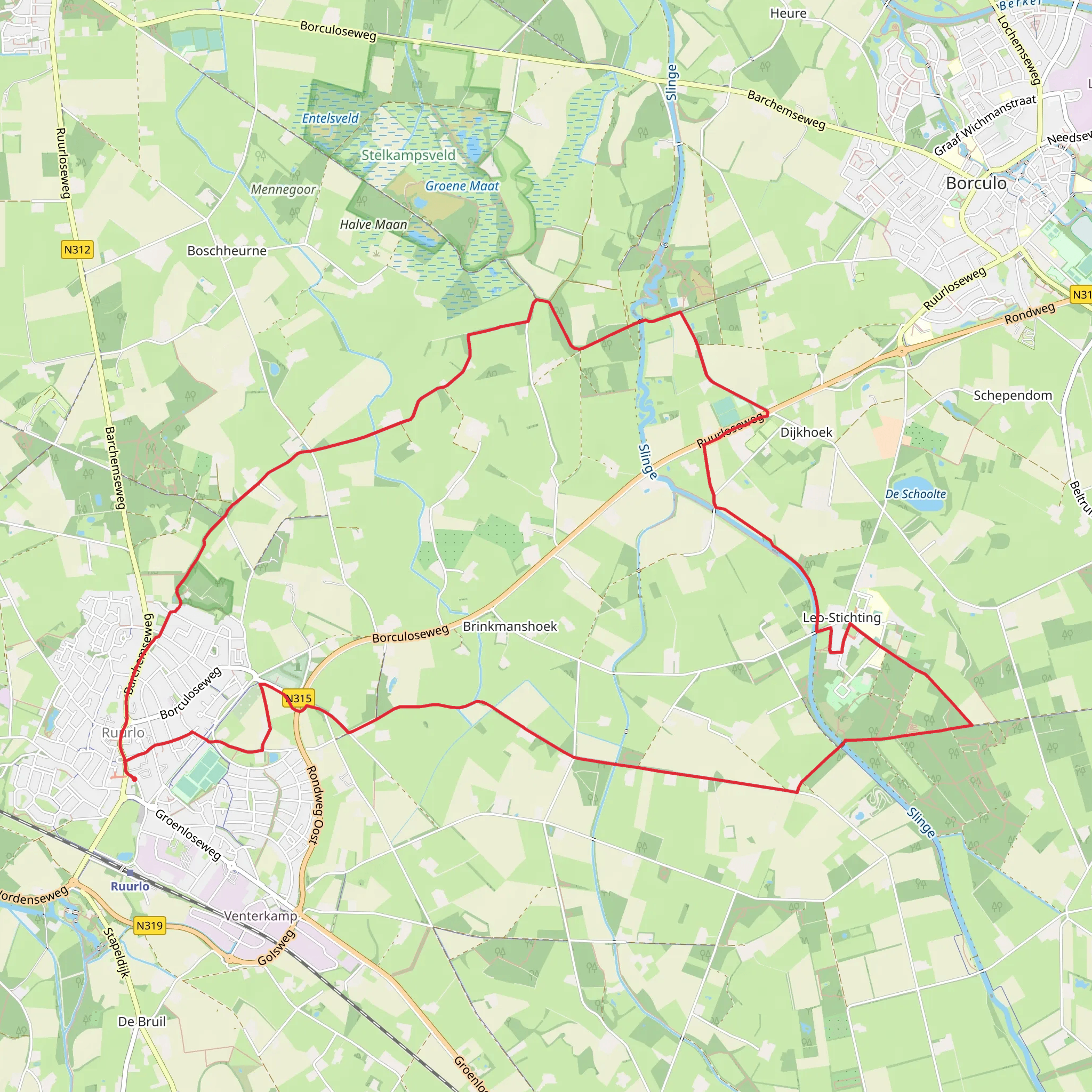 Kaapdijk, Kooiveldlaan and Hietland Loop mobile static map
