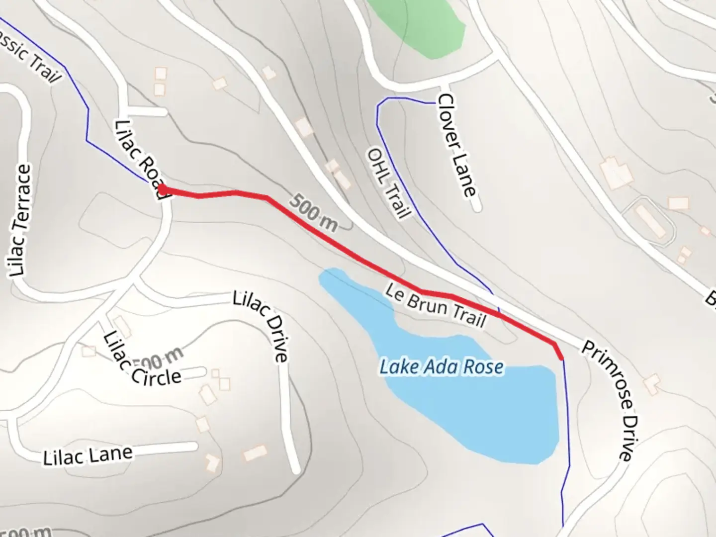 An image depicting the trail Le Brun Trail and its surrounding area.