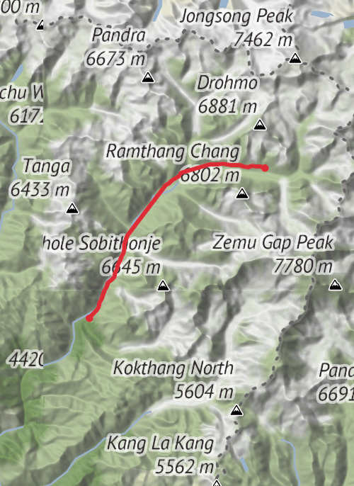 Kanchenjunga Base Camp to Ghunsa  mobile static map