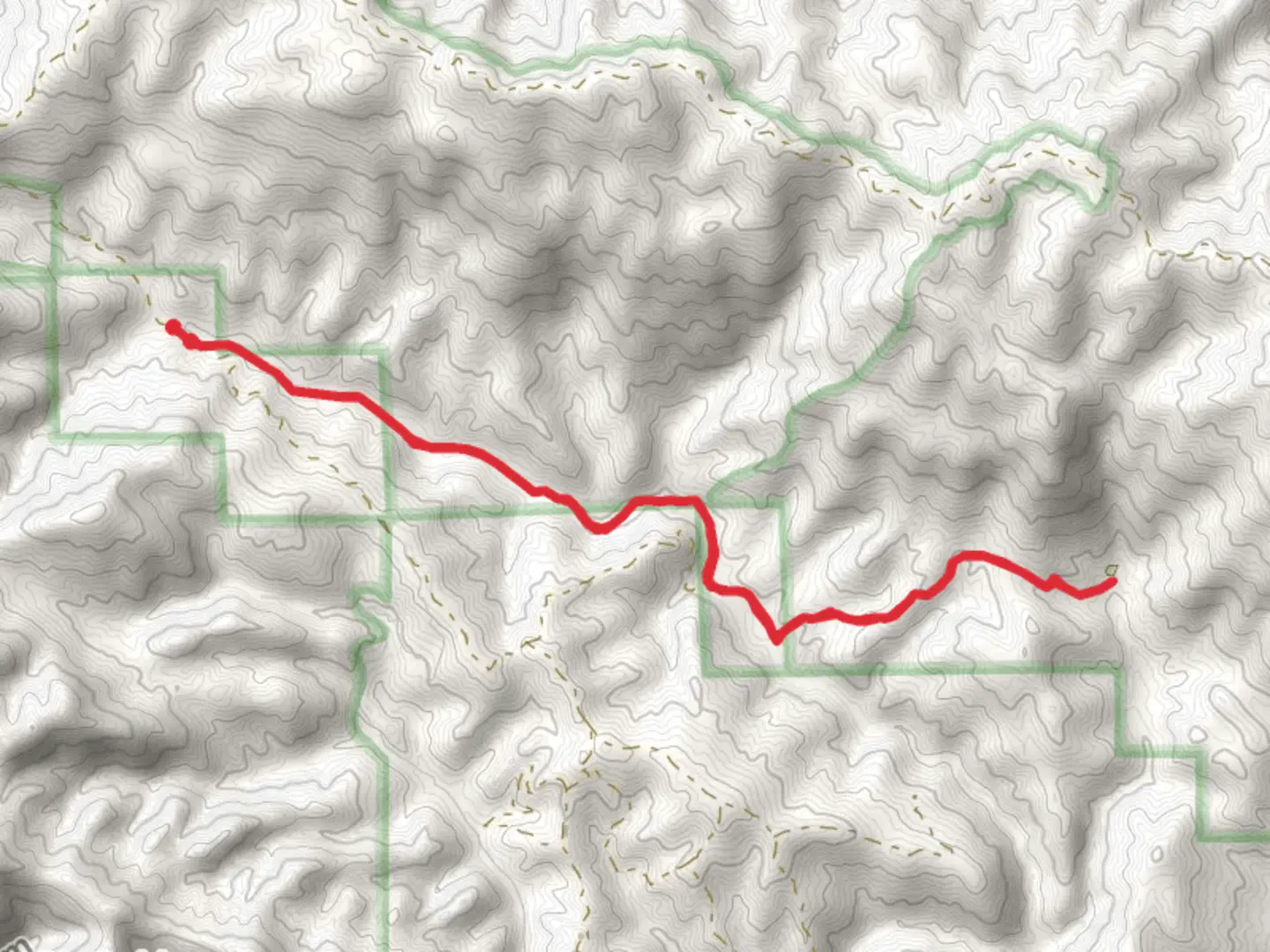 An image depicting the trail Buckeye Campsite via Trout Creek Trail and its surrounding area.