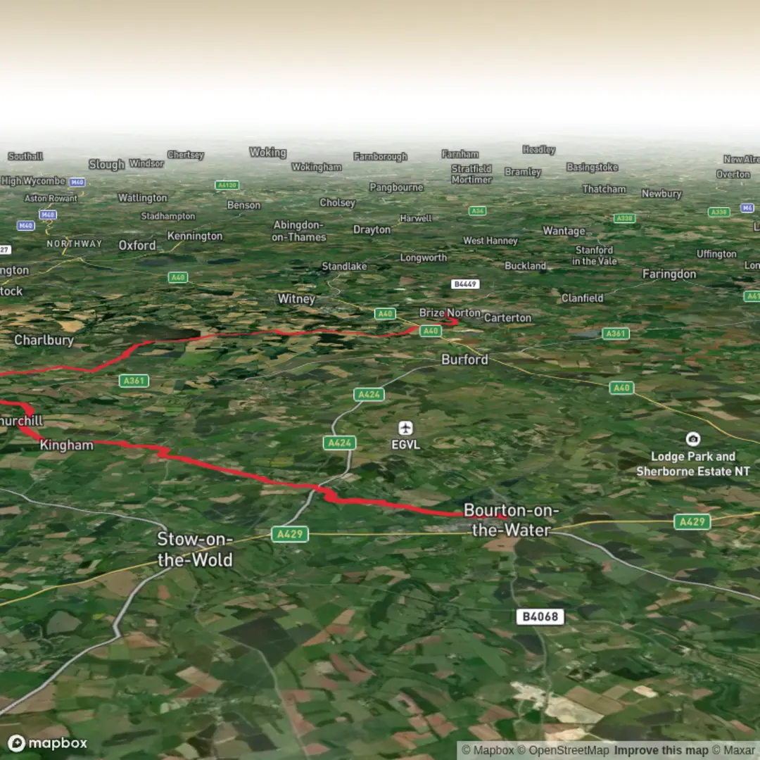 An image depicting the trail Hike from Bourton-on-the-Water 3 and its surrounding area.