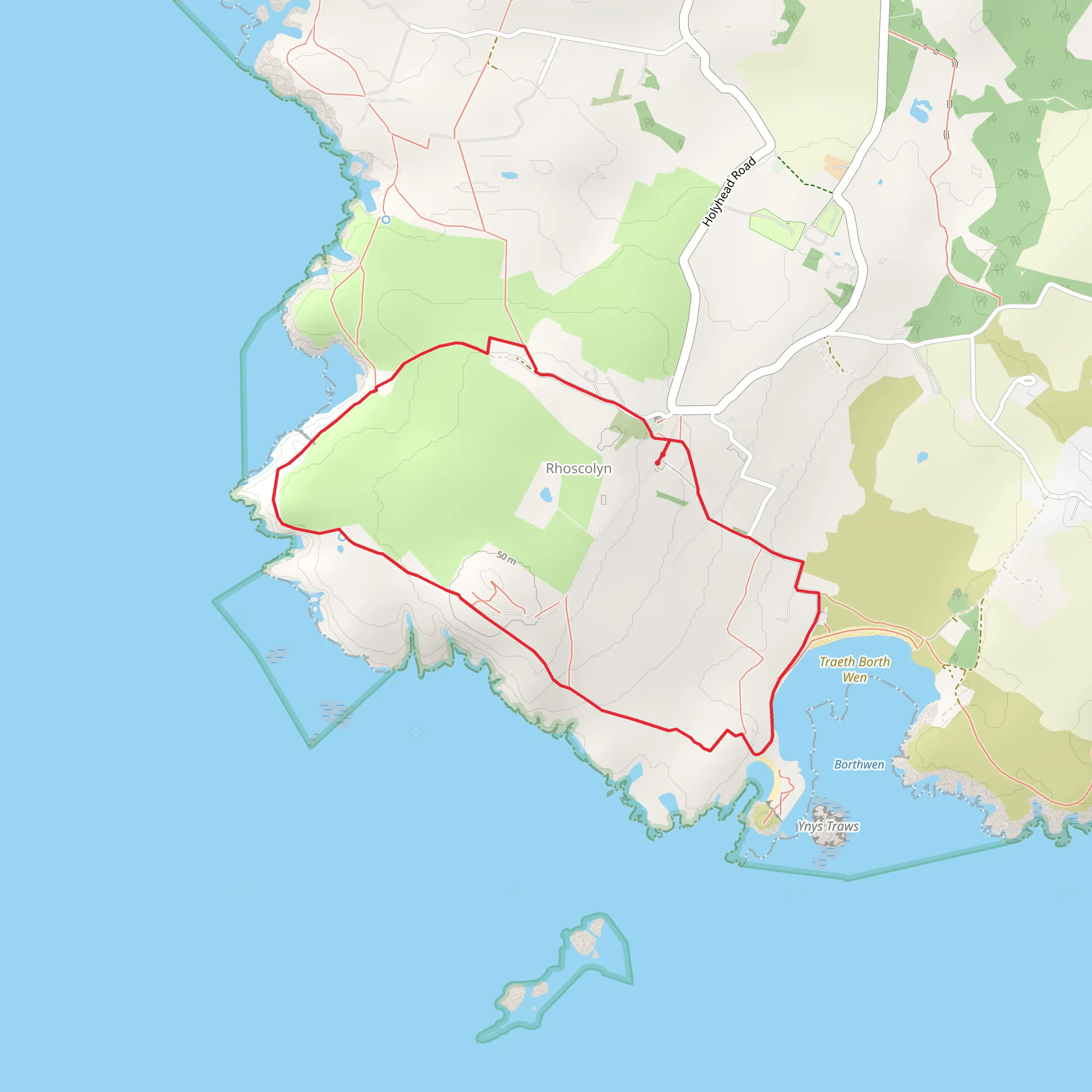 Rhoscolyn Loop mobile static map