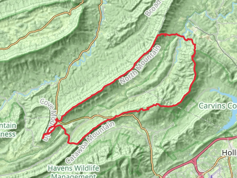 Dragon's Tooth, Cove Mountain, Lost Spectacles Gap and Appalachian Loop Trail