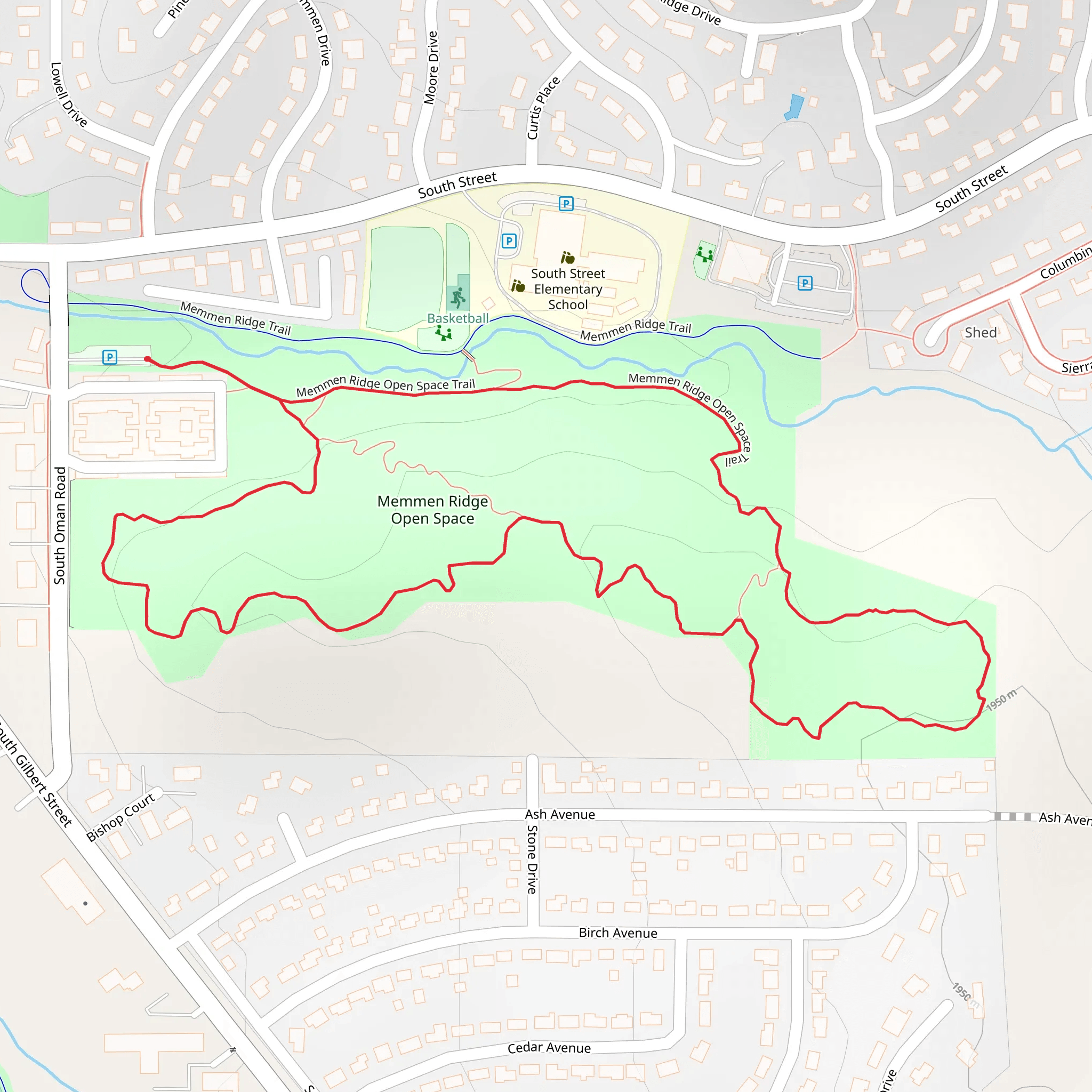 Memmen Ridge Open Space Loop Trail mobile static map