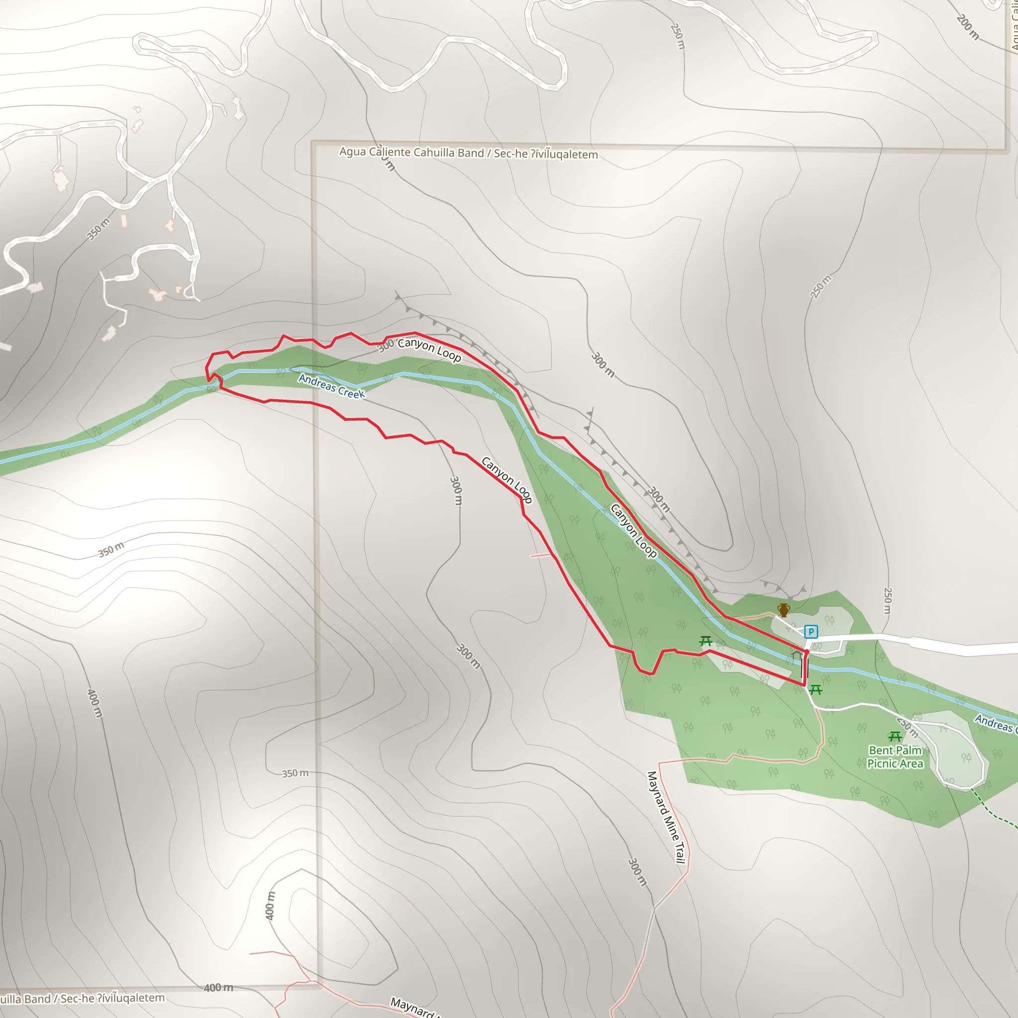 Andreas Canyon Loop mobile static map