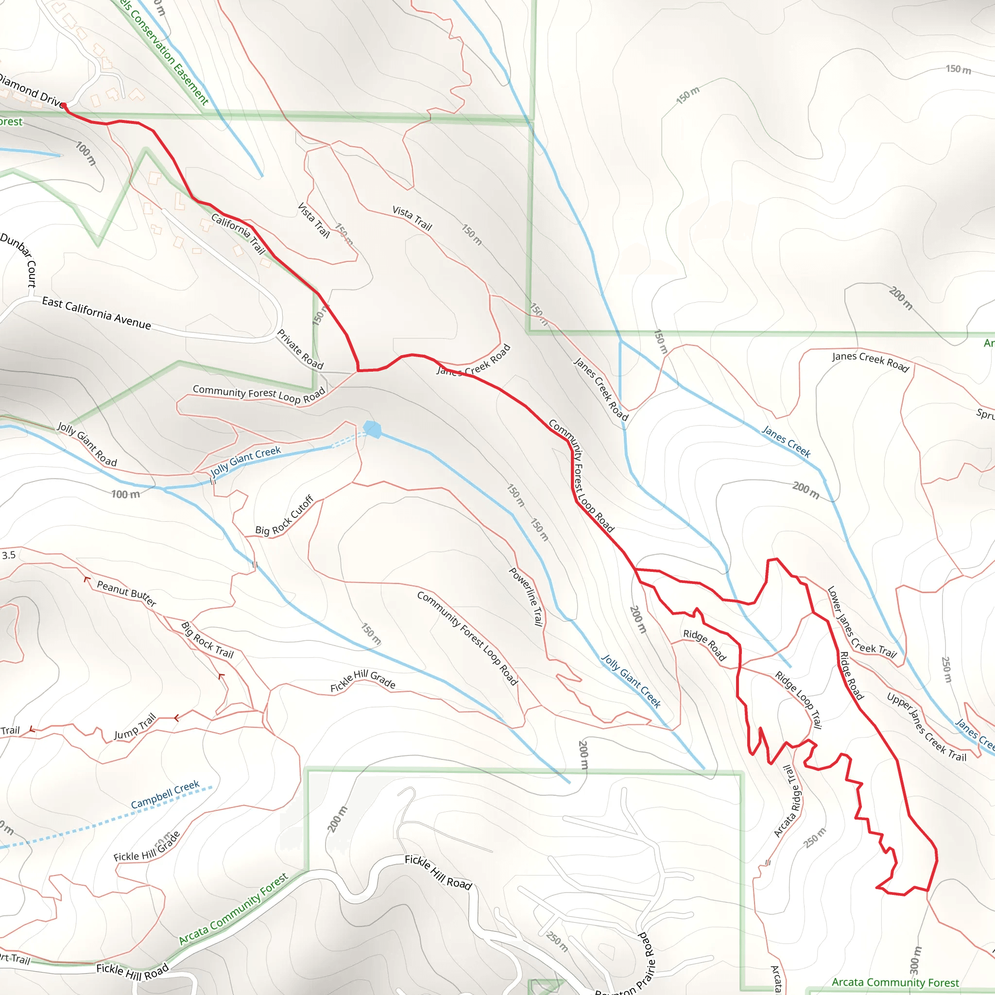 California Trail and Ridge Loop Single Track mobile static map