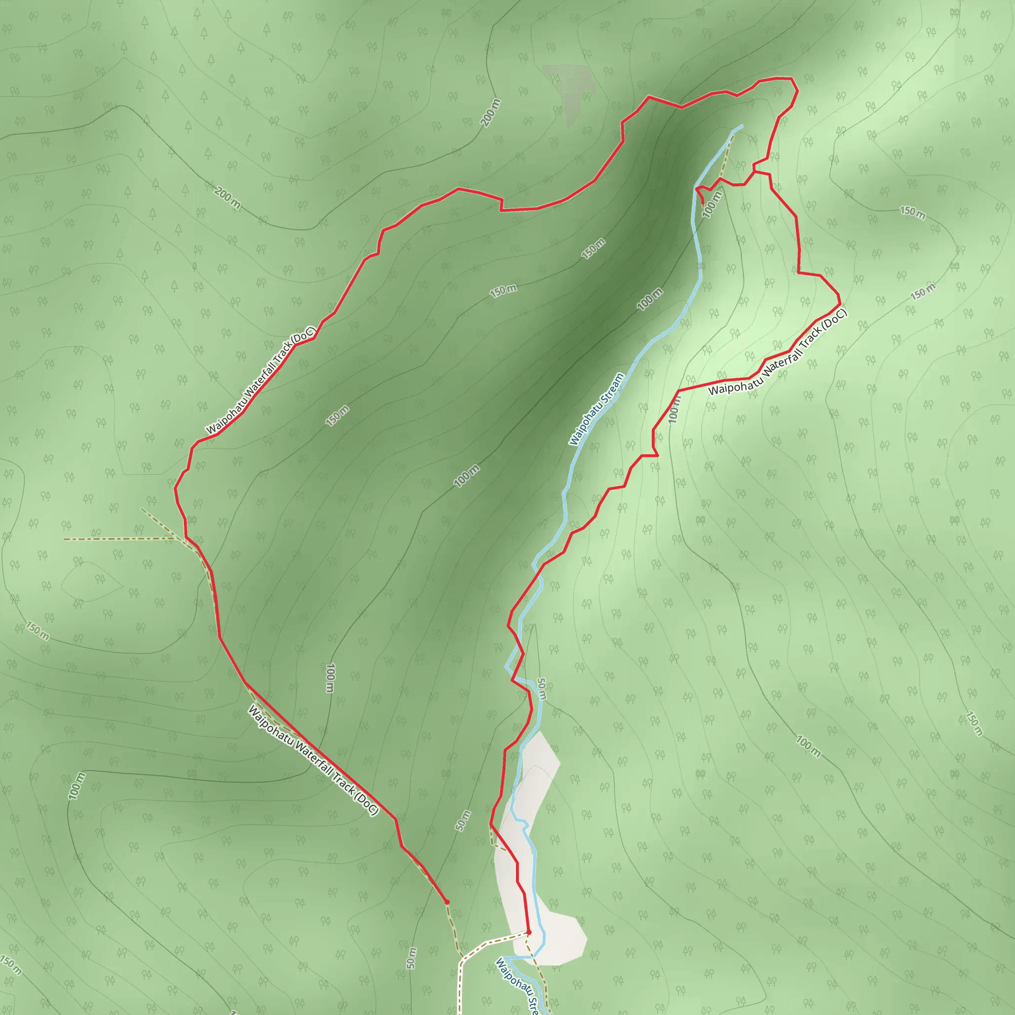 Waipohatu Waterfalls Track mobile static map