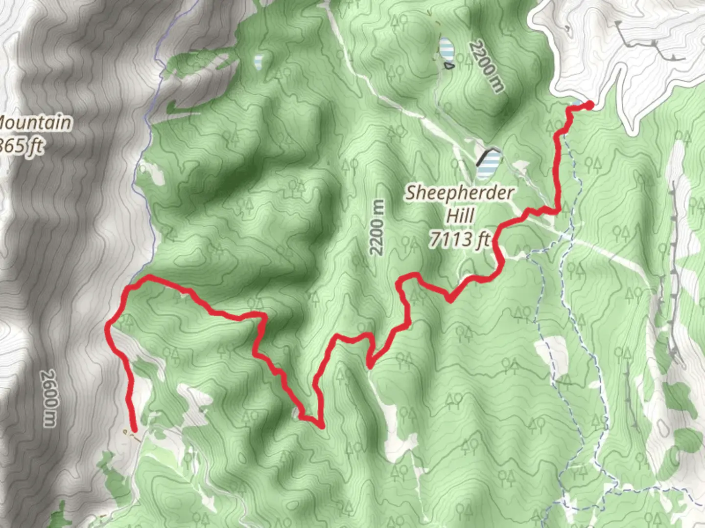 An image depicting the trail Sheepherder Hill Trail and its surrounding area.