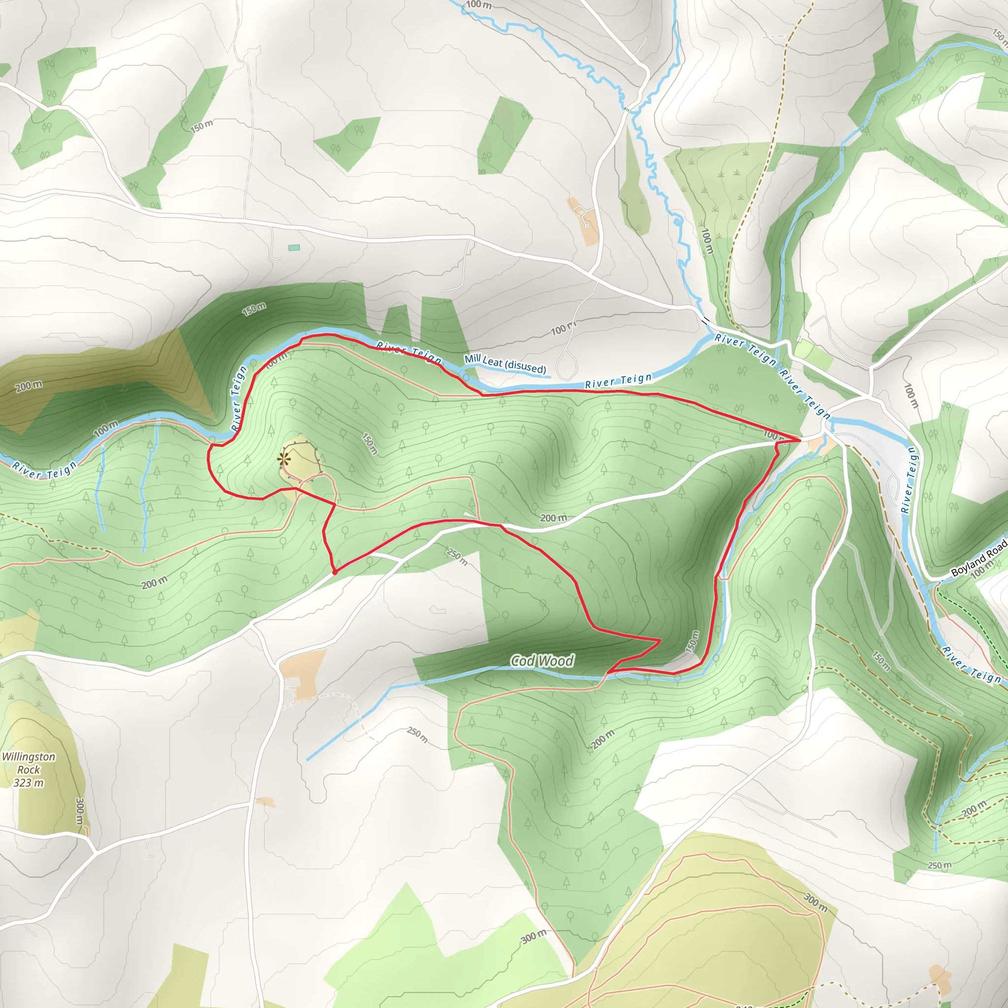 Hitchcombe Wood and Seaman's Borough Loop mobile static map