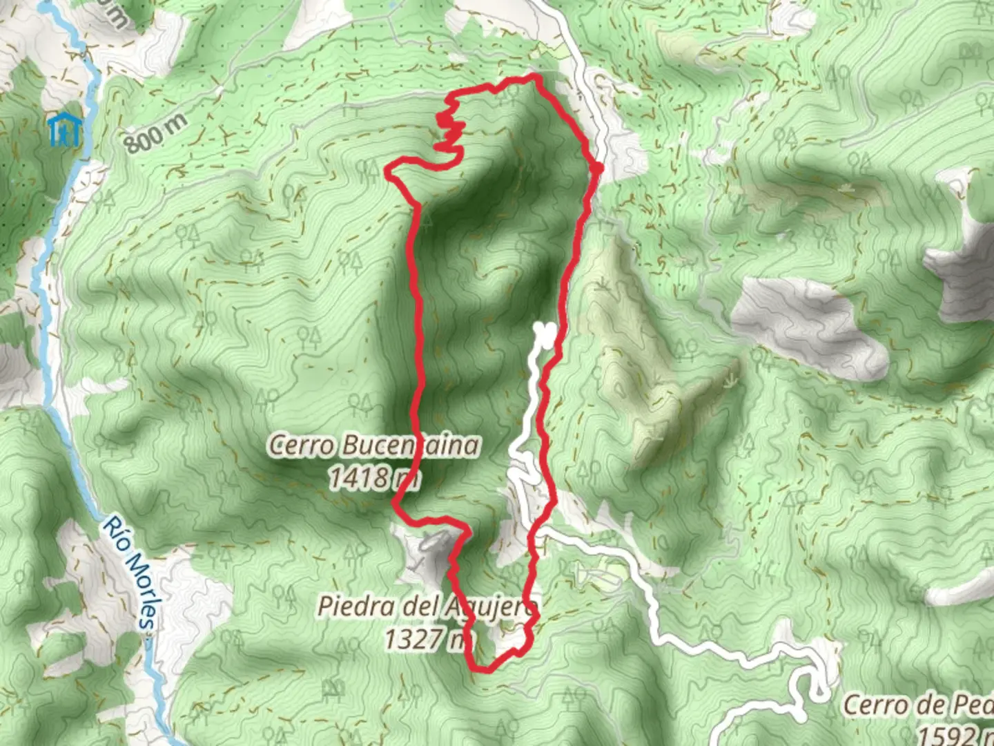 An image depicting the trail Peña Del Olivar Circular and its surrounding area.