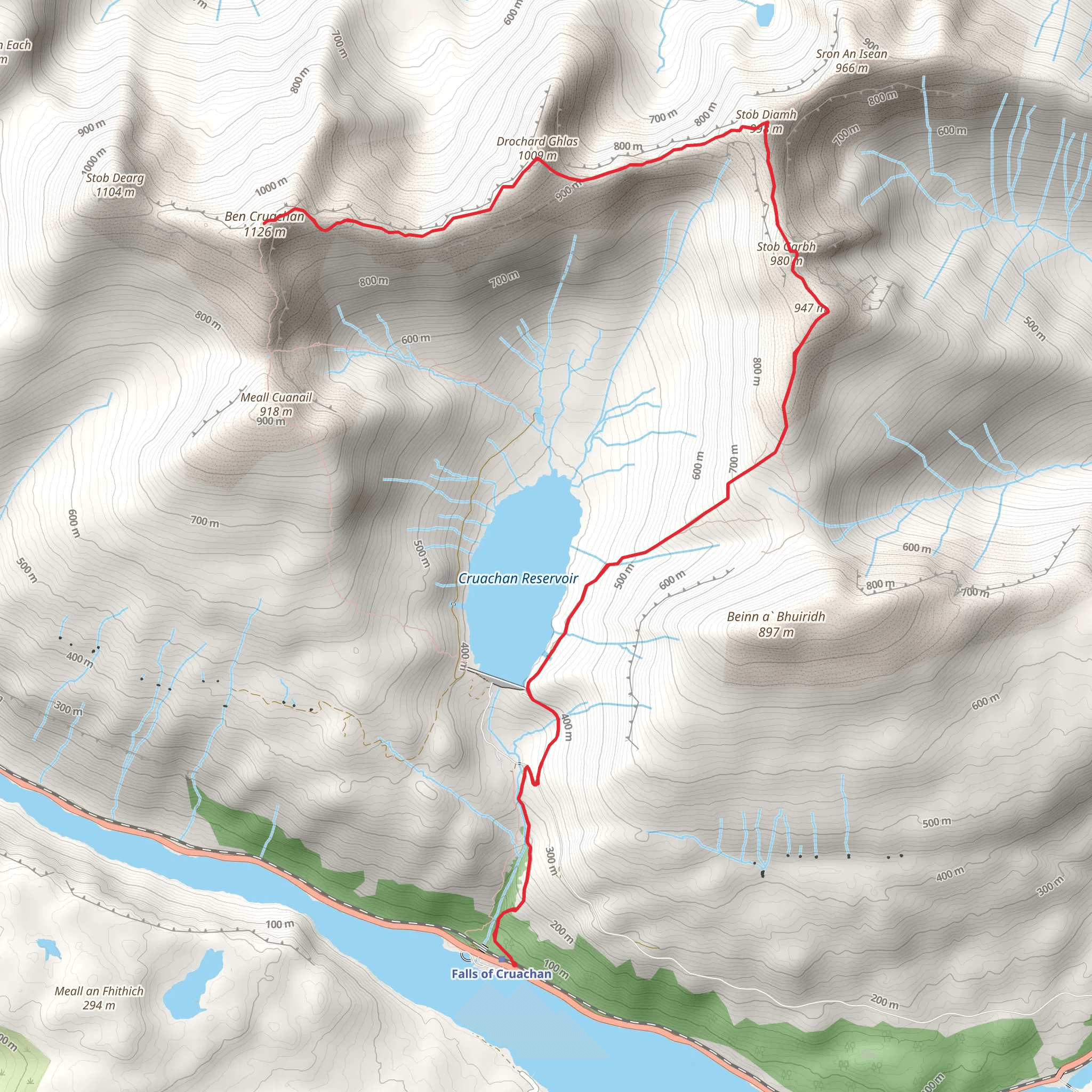 Ben Cruachan via Stop Garbh mobile static map